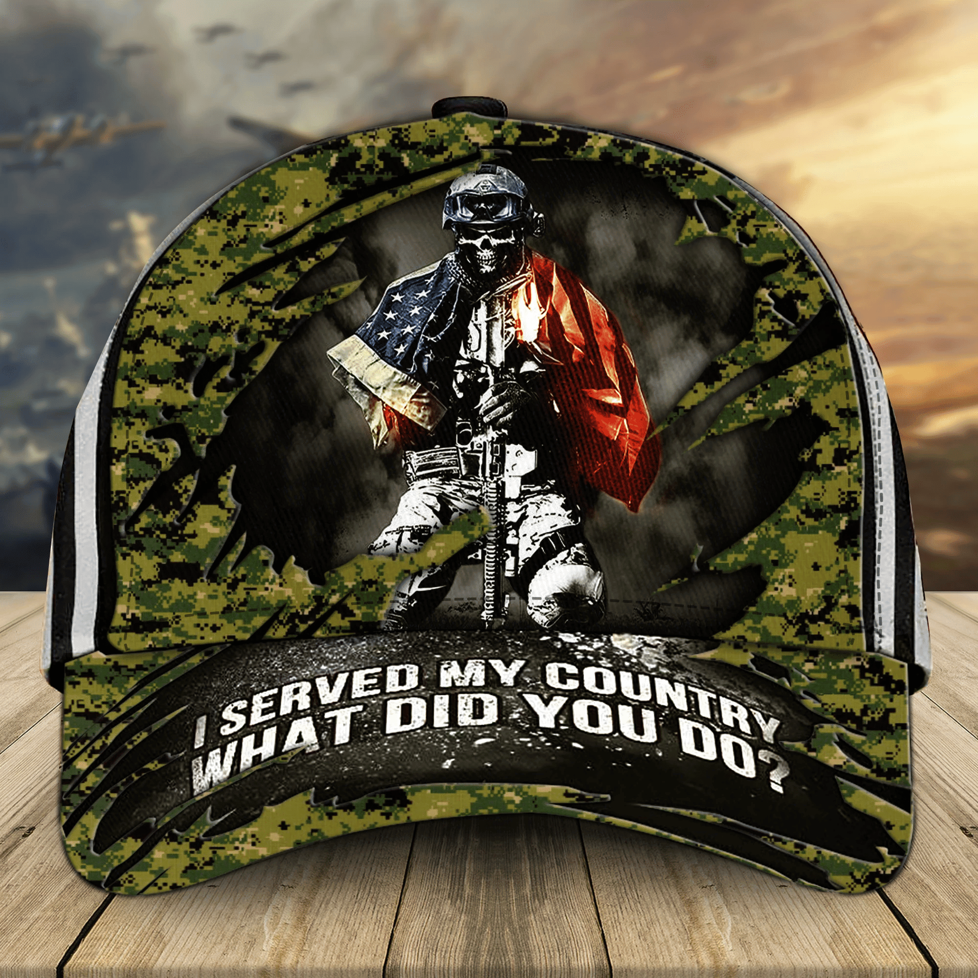 Proud To Be A US Veteran Classic Cap Multicolored 3D Printed