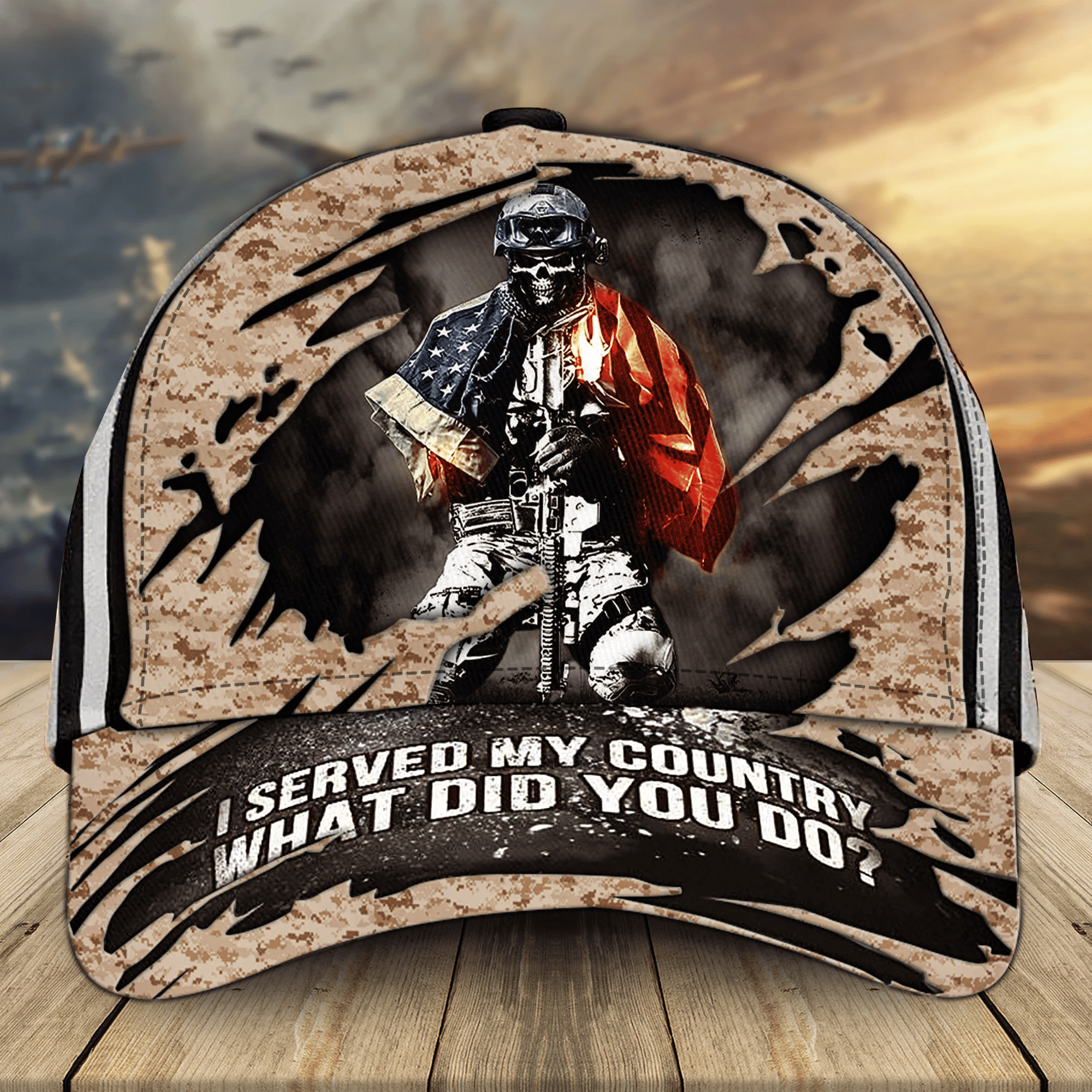 Proud To Be A US Veteran Classic Cap Multicolored 3D Printed