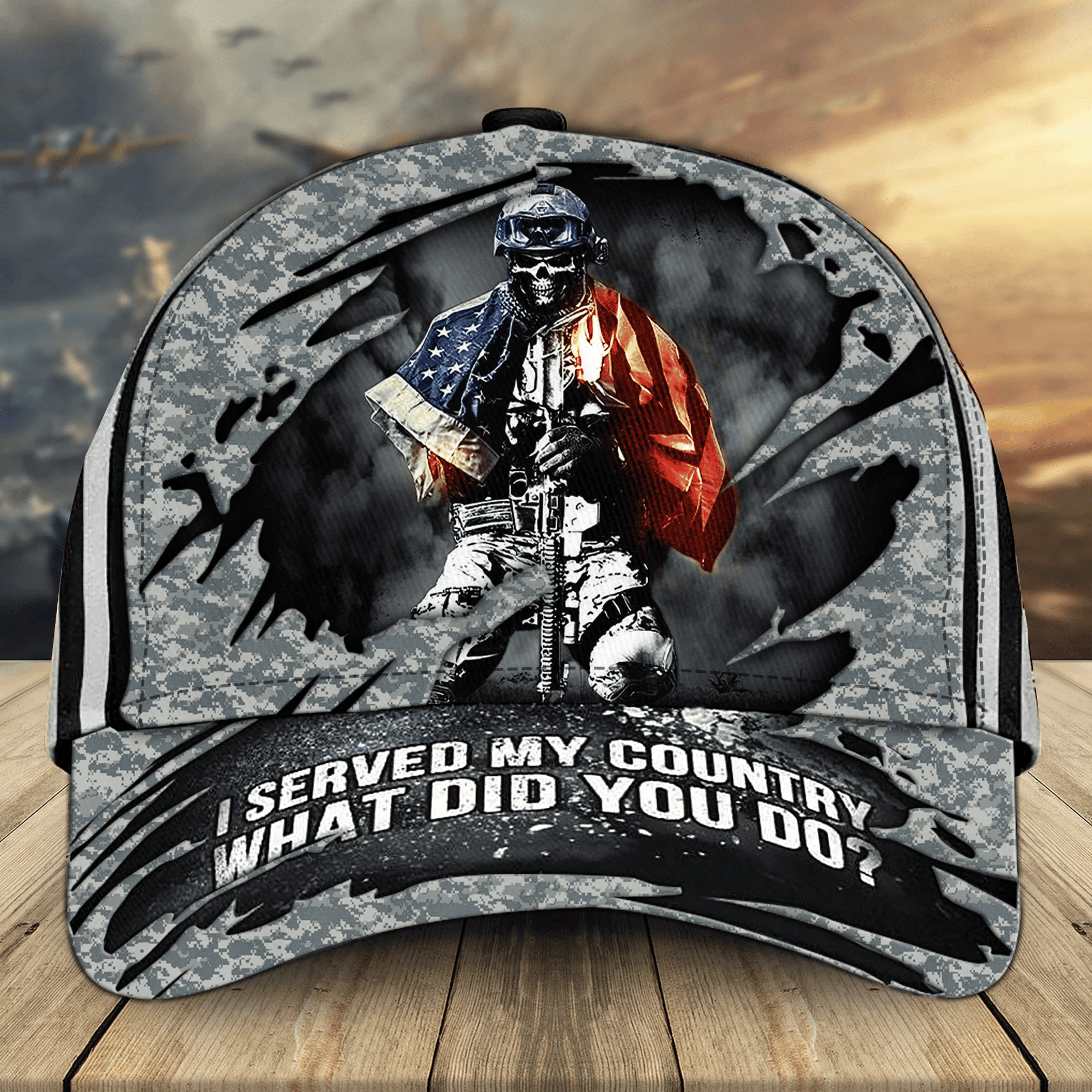 Proud To Be A US Veteran Classic Cap Multicolored 3D Printed