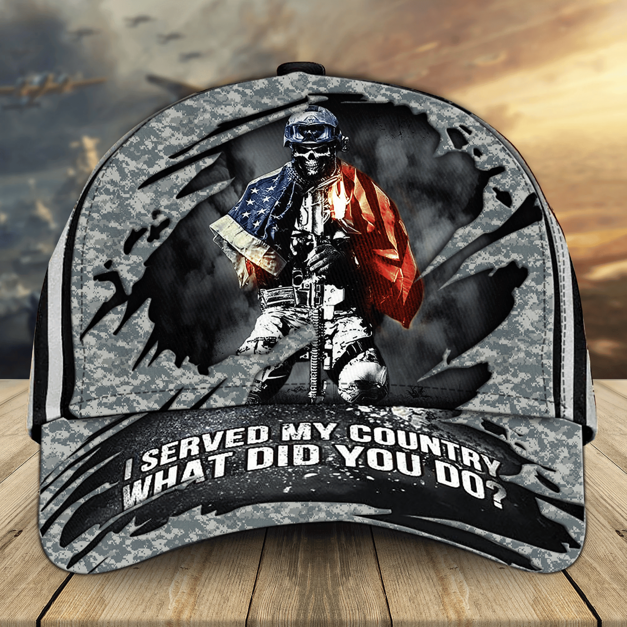 Proud To Be A US Veteran Classic Cap Multicolored 3D Printed