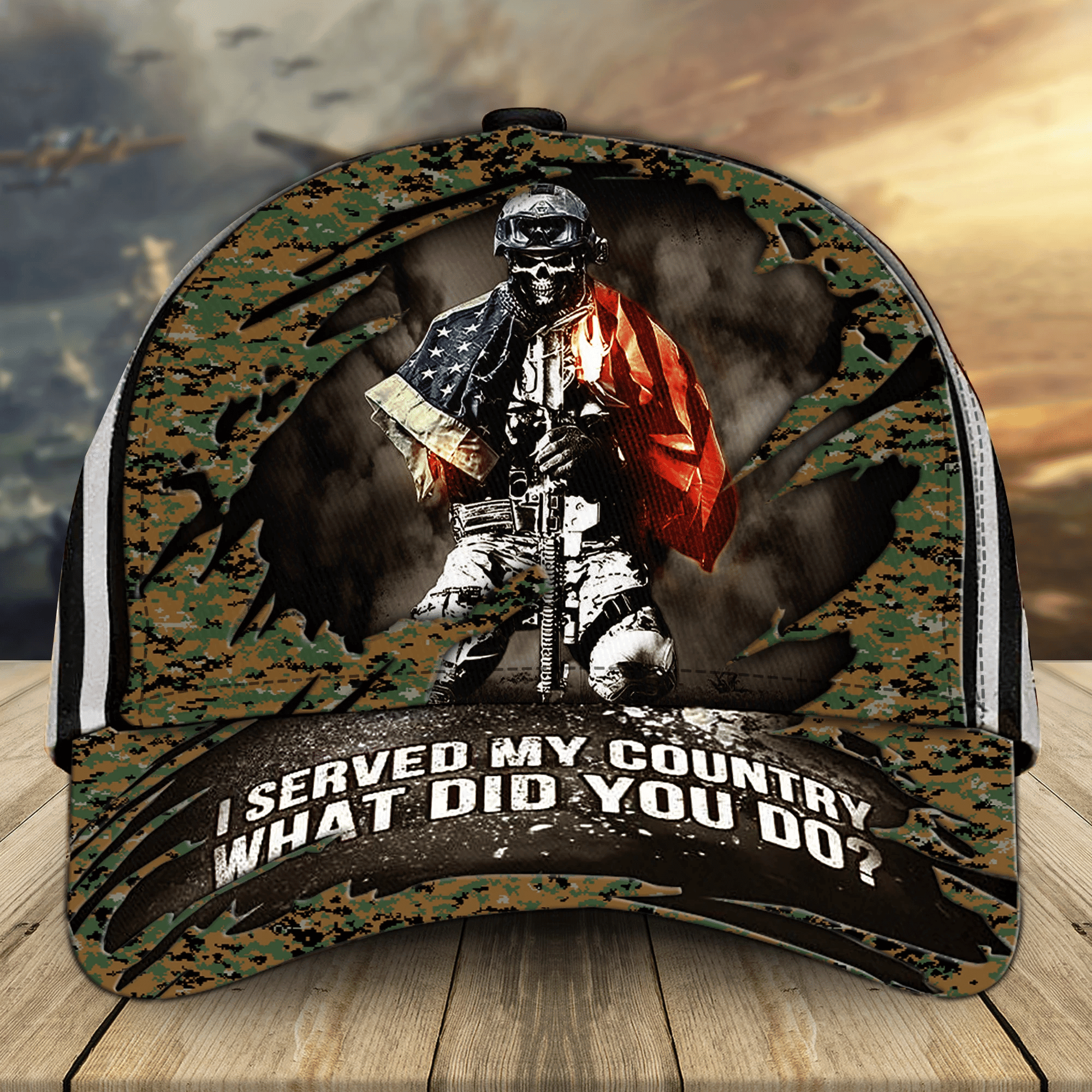 Proud To Be A US Veteran Classic Cap Multicolored 3D Printed