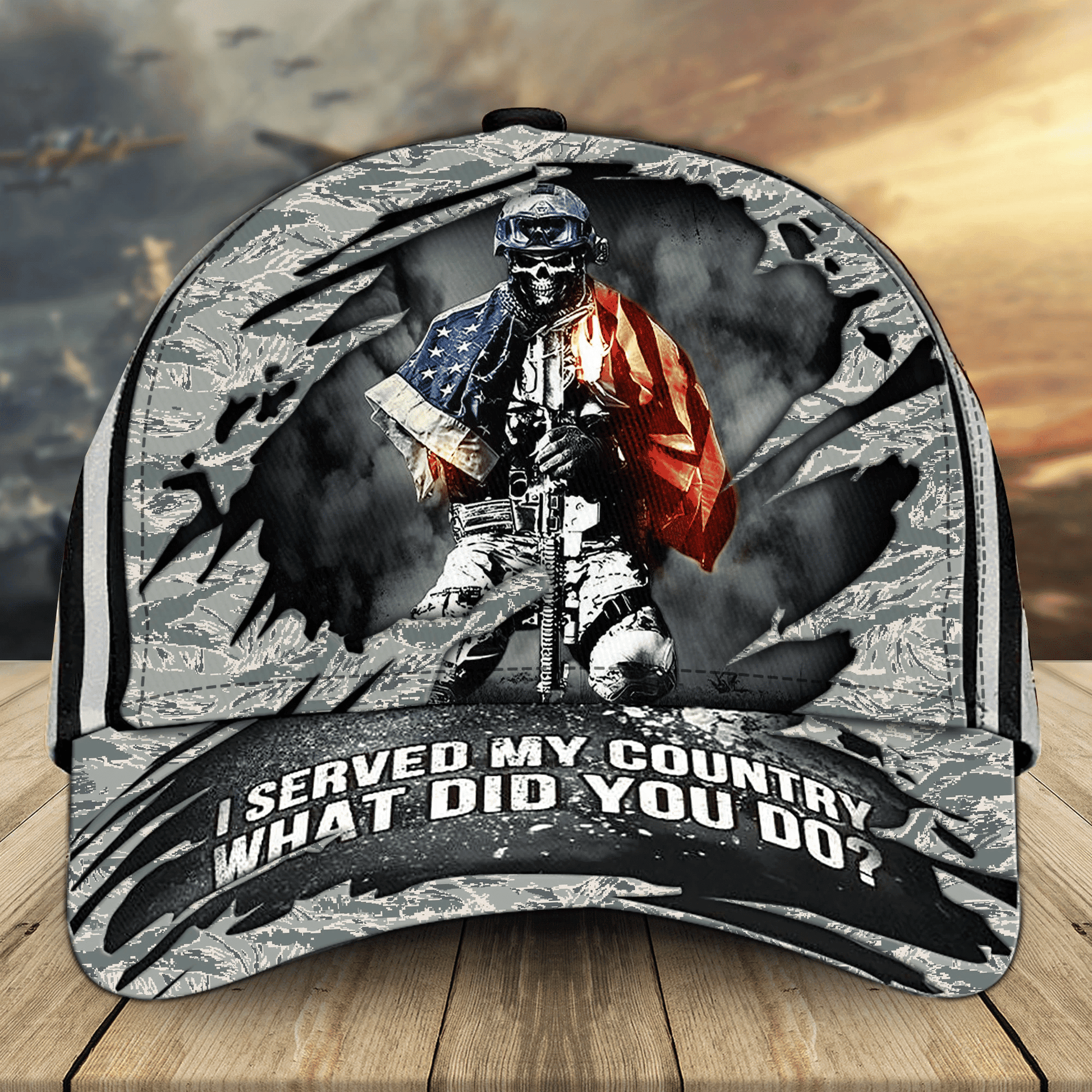 Proud To Be A US Veteran Classic Cap Multicolored 3D Printed