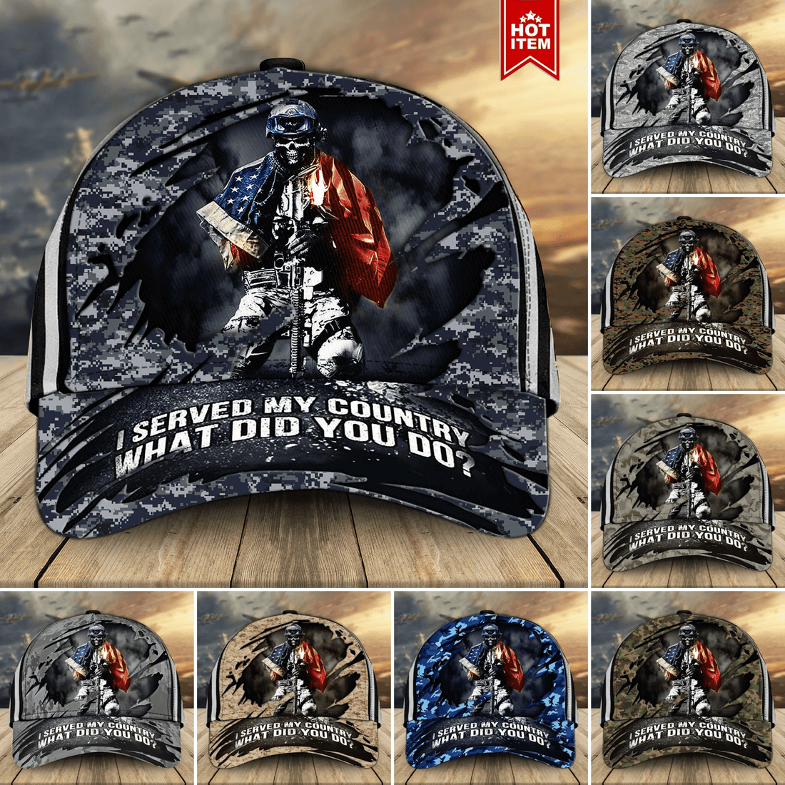 Proud To Be A US Veteran Classic Cap Multicolored 3D Printed