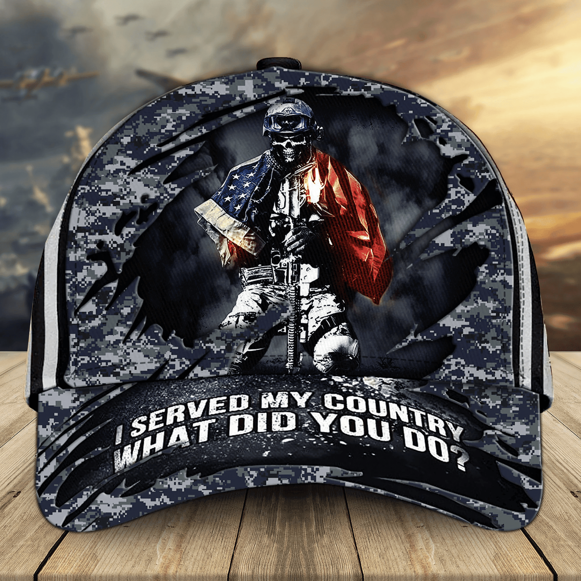 Proud To Be A US Veteran Classic Cap Multicolored 3D Printed