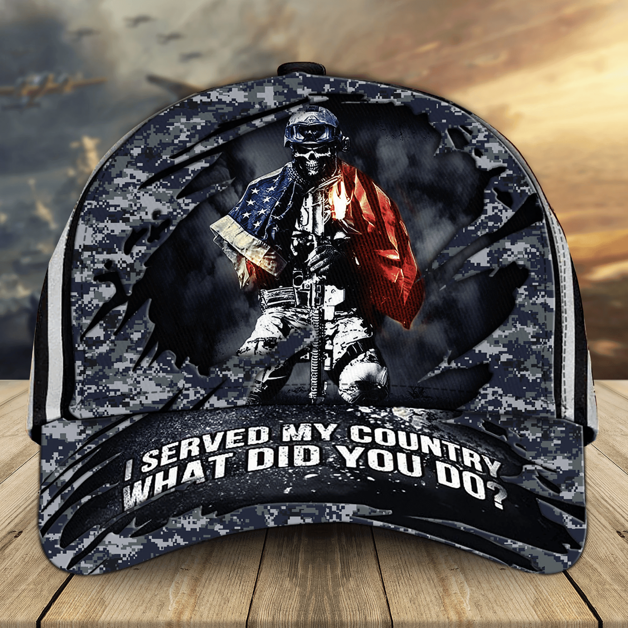 Proud To Be A US Veteran Classic Cap Multicolored 3D Printed