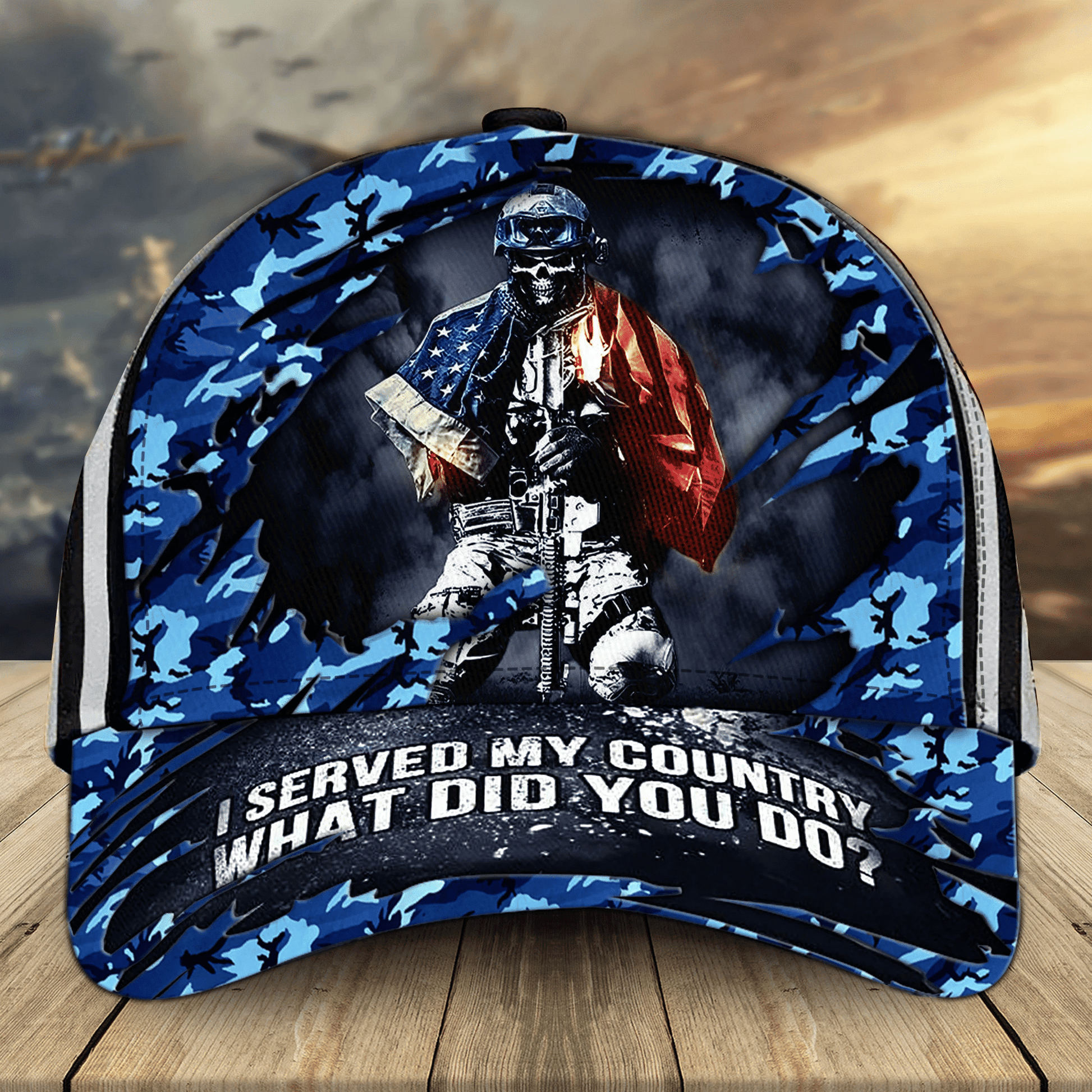 Proud To Be A US Veteran Classic Cap Multicolored 3D Printed