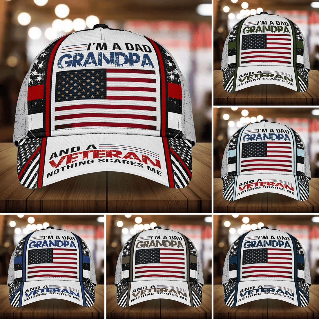 Premium Veteran Cap 3D Multicolor Personalized