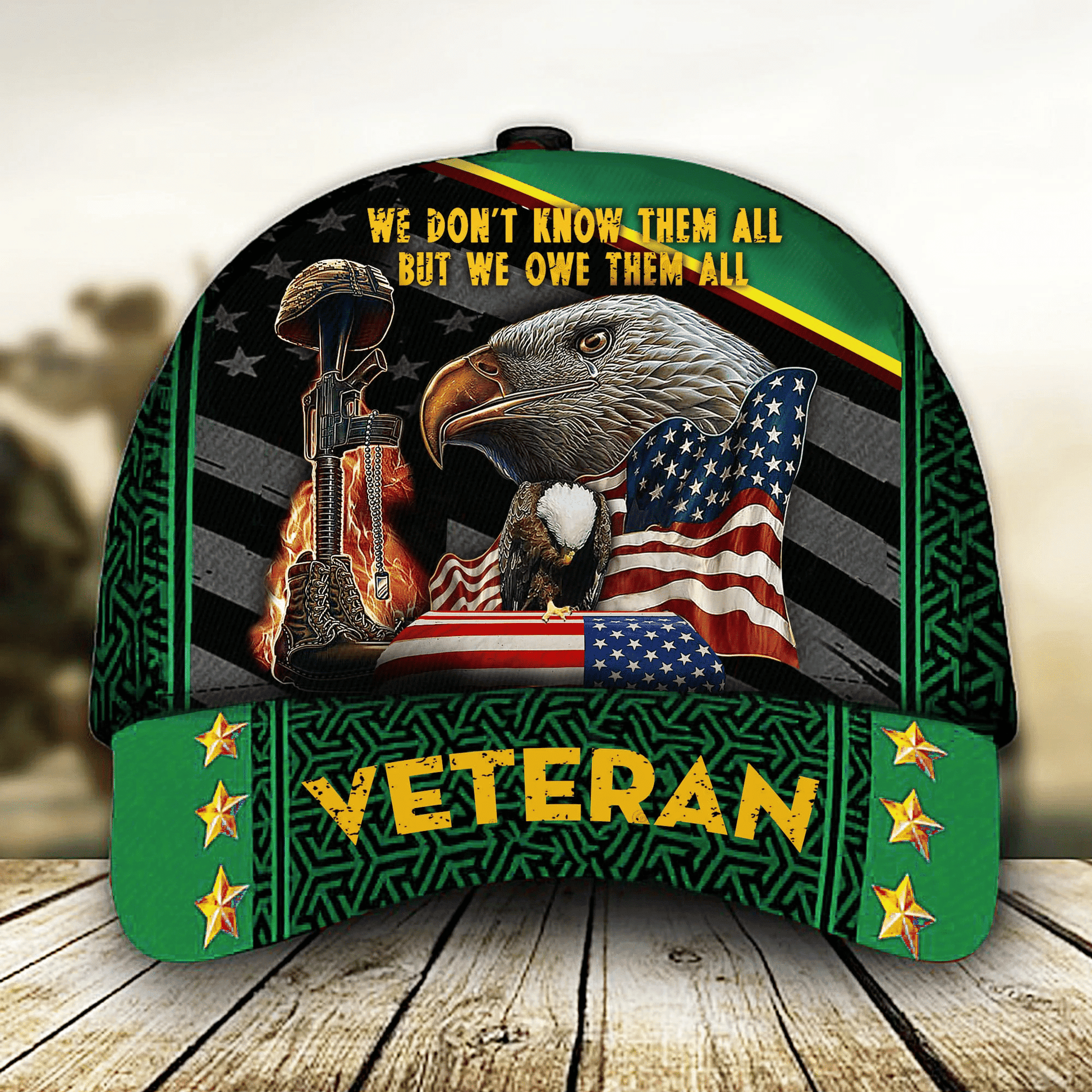 The Best Veteran Cap 3D Multicolor Cotton
