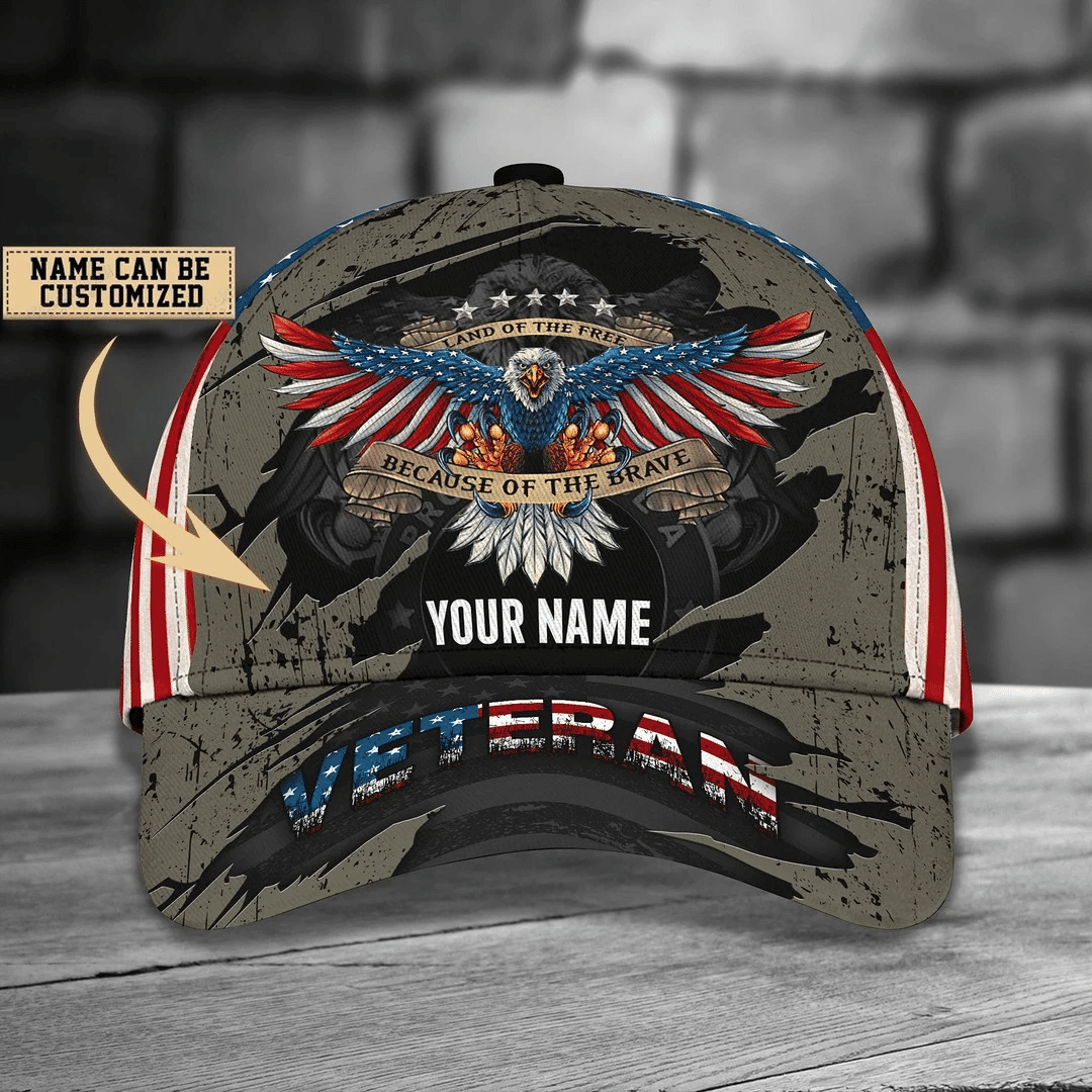 Personalized American Veteran Eagle Pride Customized Vintage Cap 3D