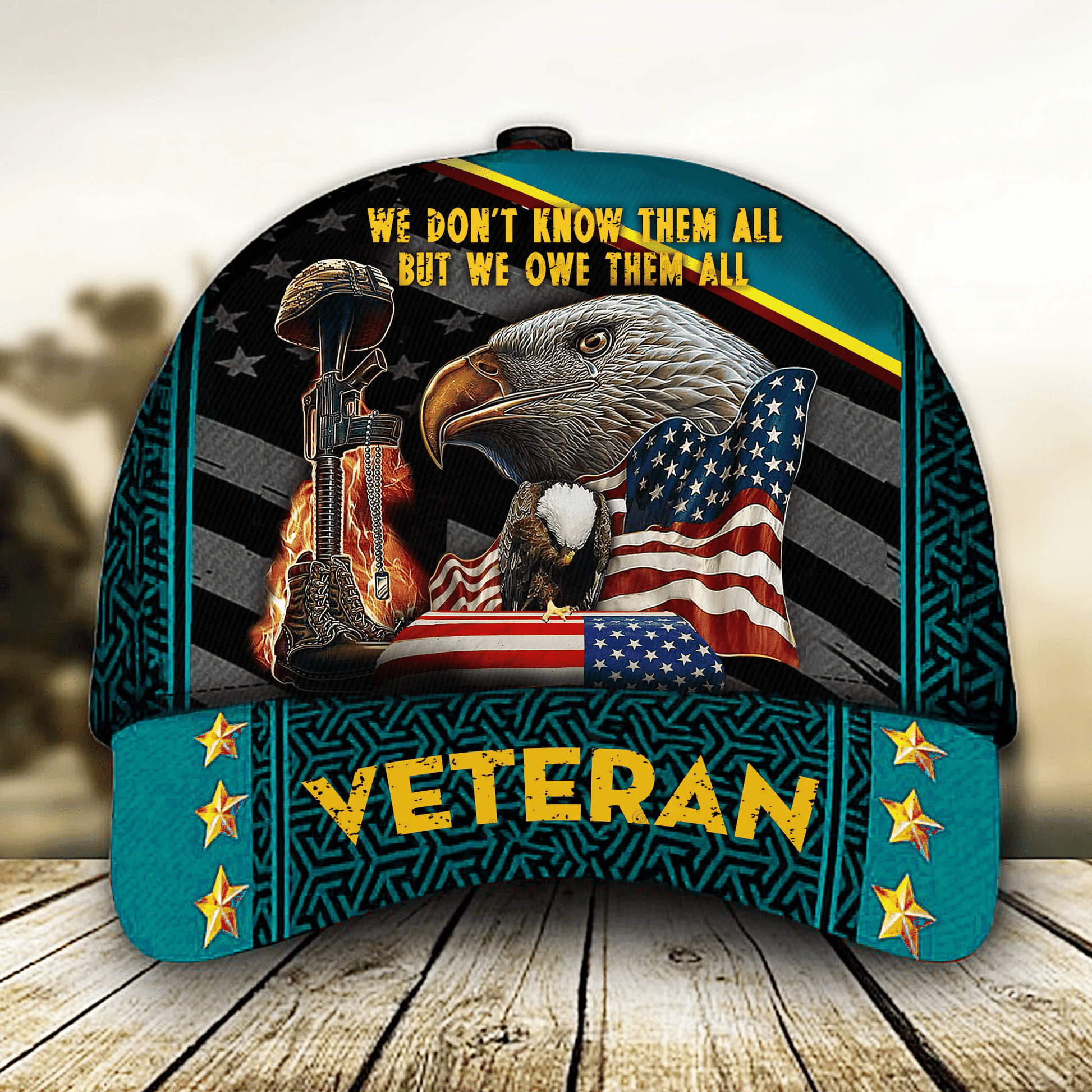 The Best Veteran Cap 3D Multicolor Cotton
