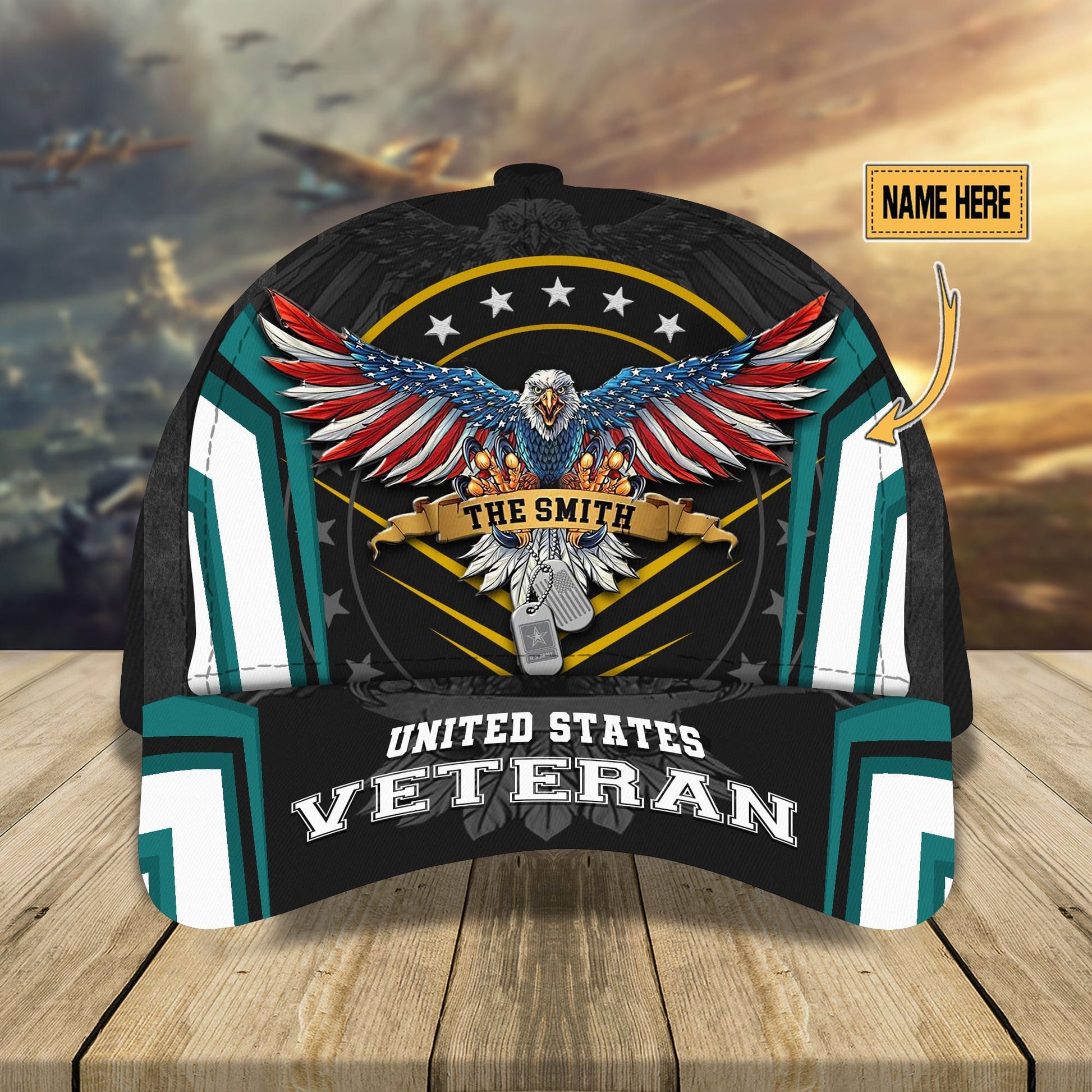US Veteran Eagle Pride Classic Cap Multicolored Personalized