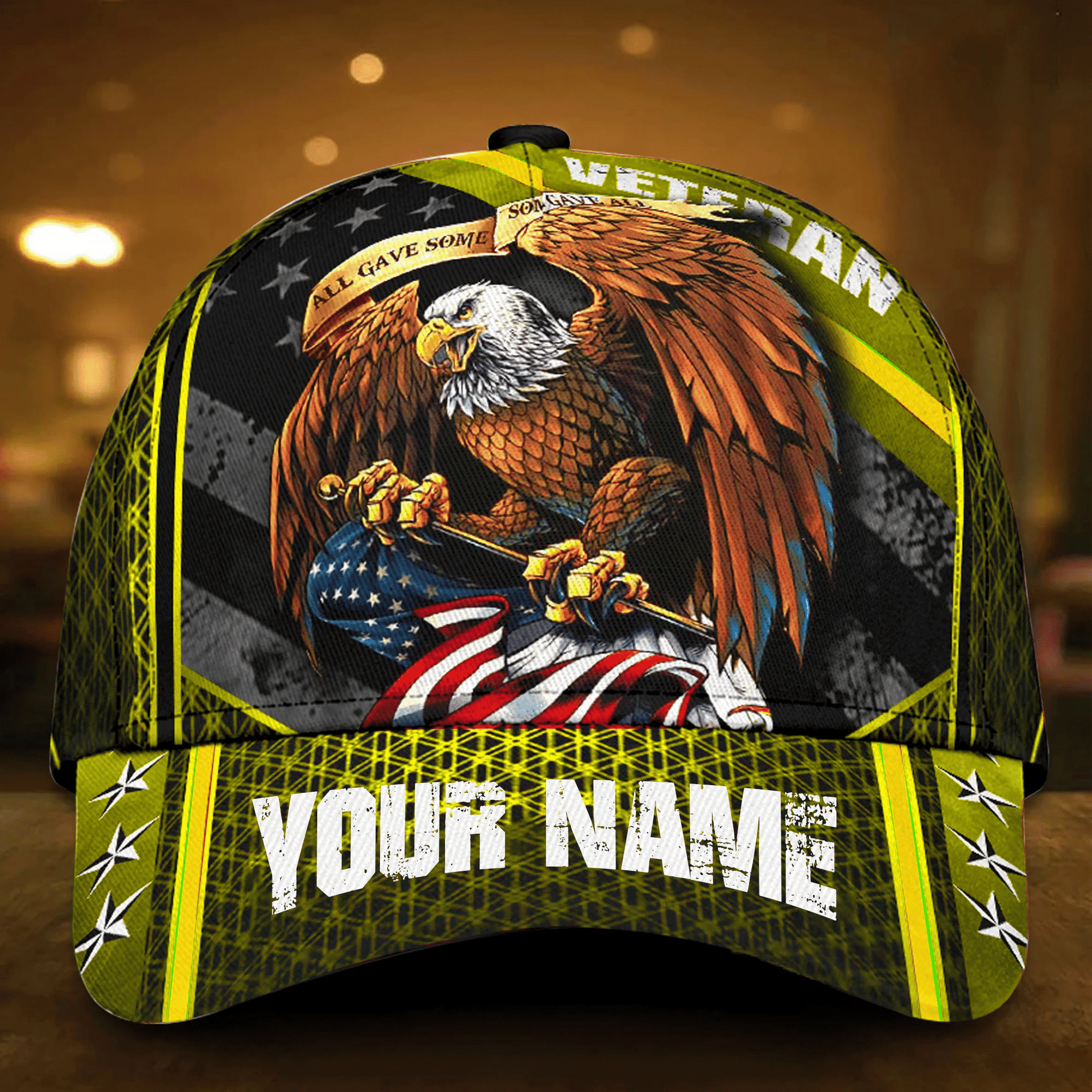 Premium Eagle Veteran Cap 3D Multicolor Personalized