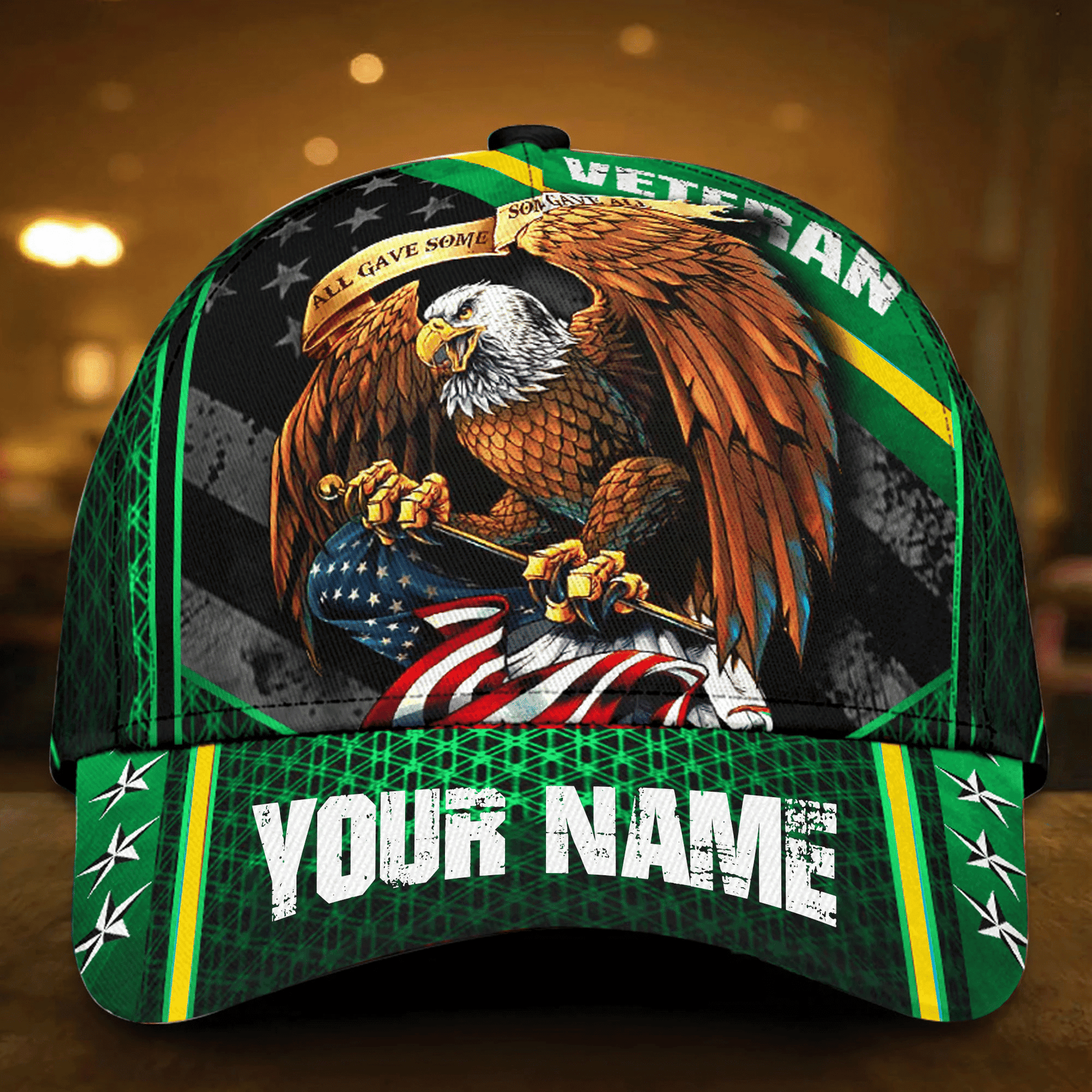 Premium Eagle Veteran Cap 3D Multicolor Personalized