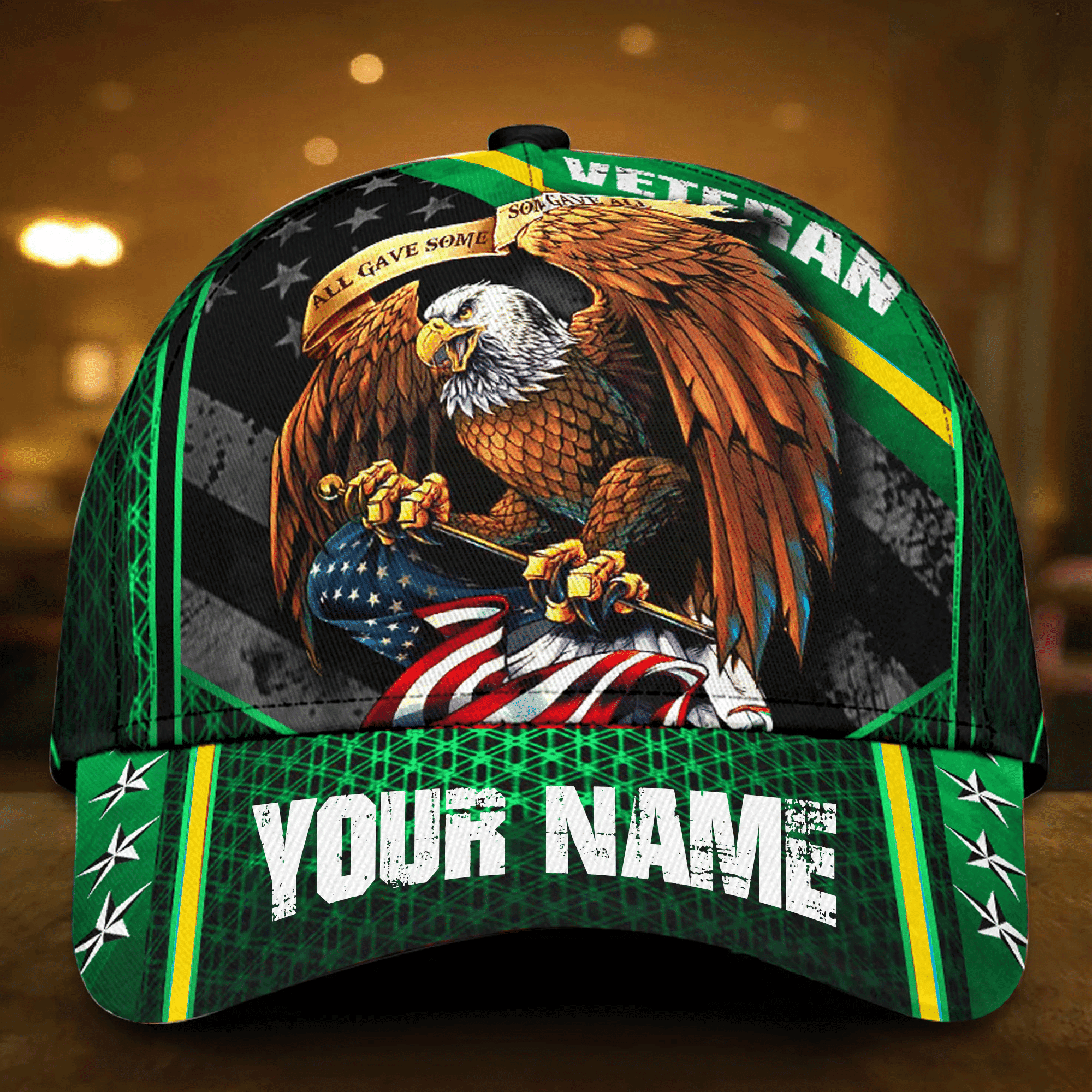 Premium Eagle Veteran Cap 3D Multicolor Personalized