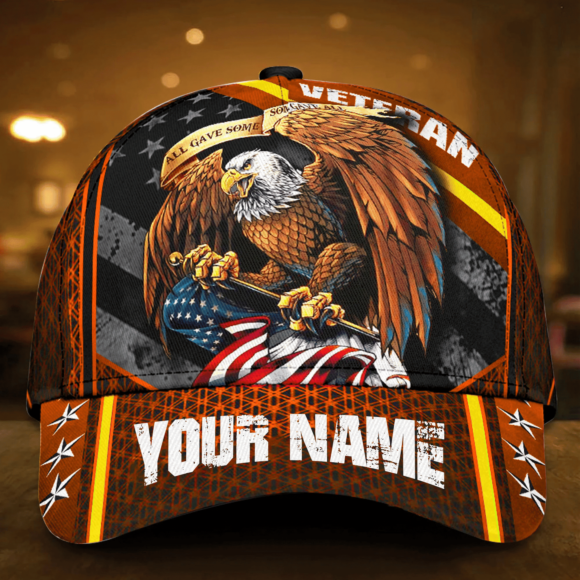 Premium Eagle Veteran Cap 3D Multicolor Personalized