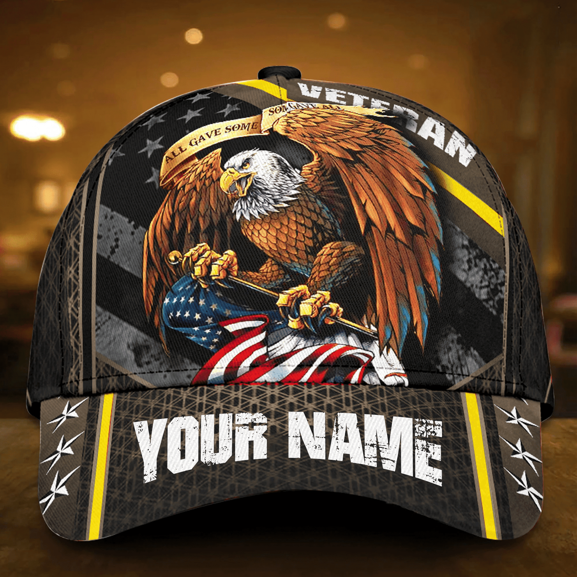 Premium Eagle Veteran Cap 3D Multicolor Personalized