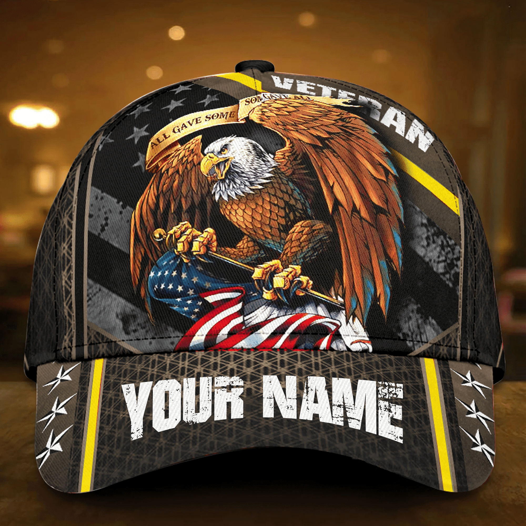 Premium Eagle Veteran Cap 3D Multicolor Personalized