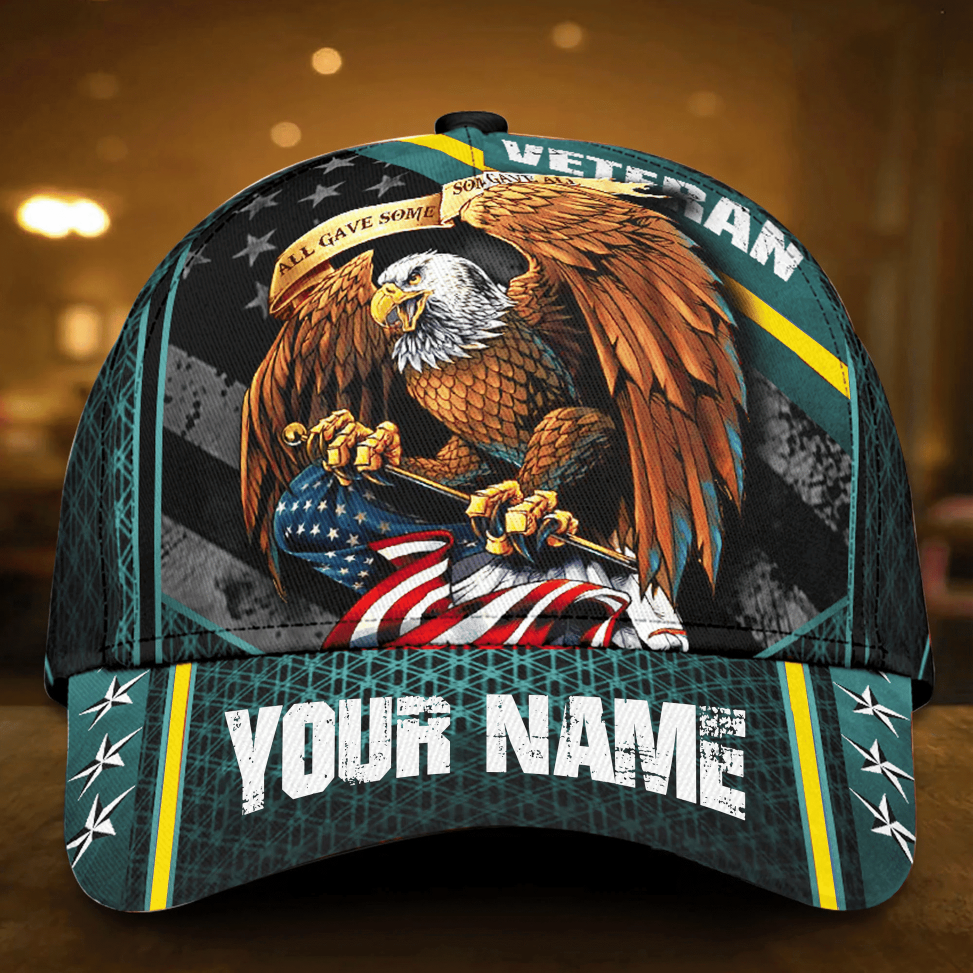 Premium Eagle Veteran Cap 3D Multicolor Personalized
