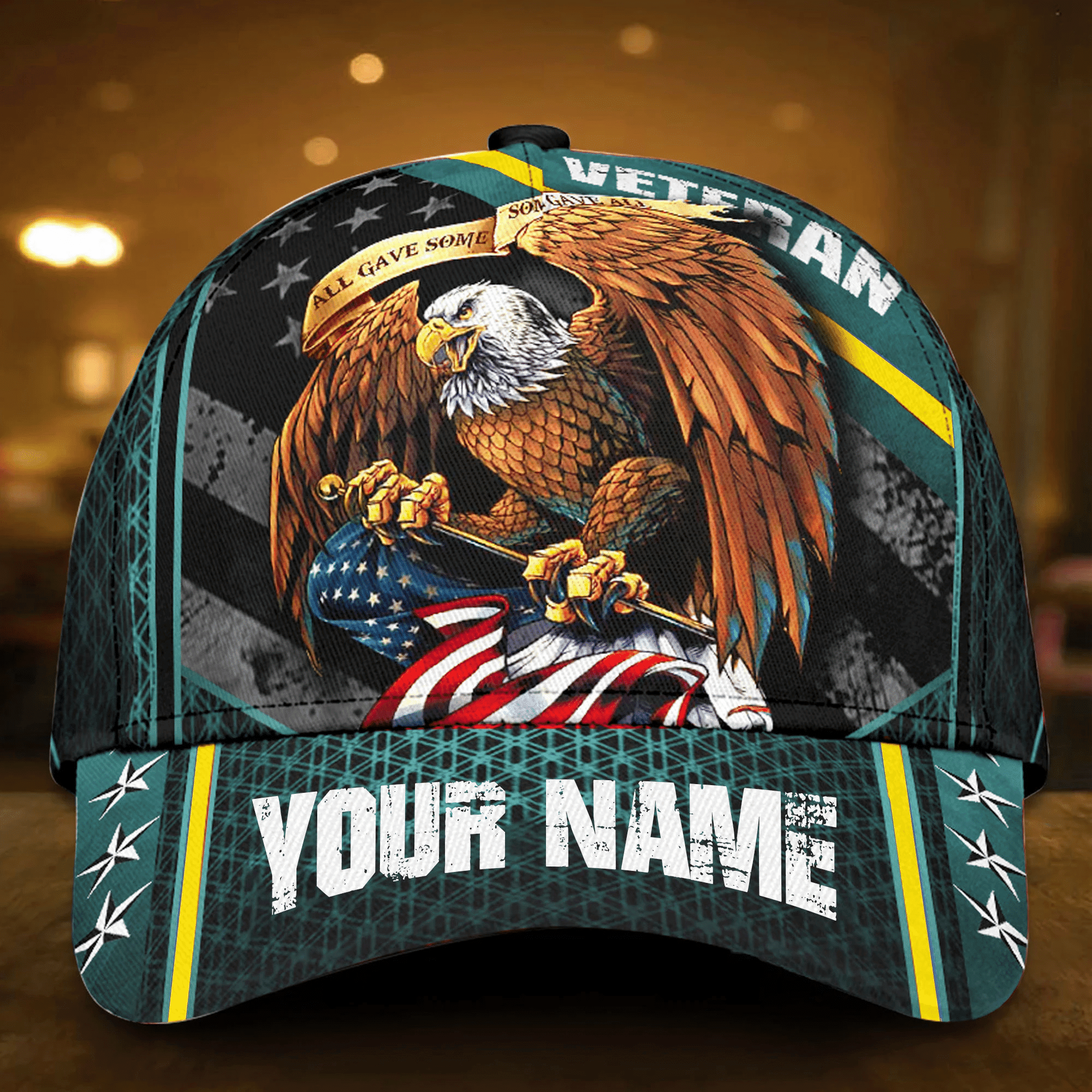 Premium Eagle Veteran Cap 3D Multicolor Personalized