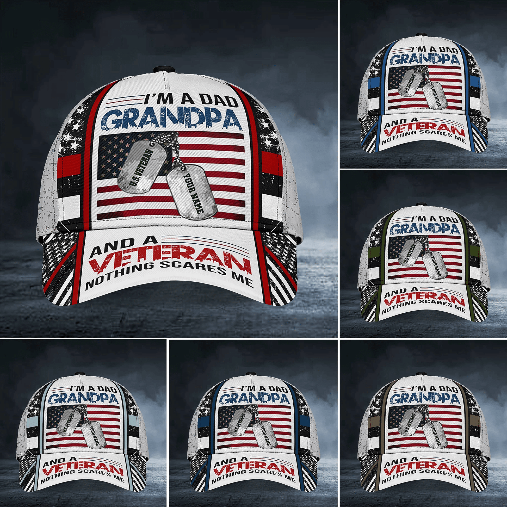 Best Premium Veteran Cap 3D Multicolor Personalized