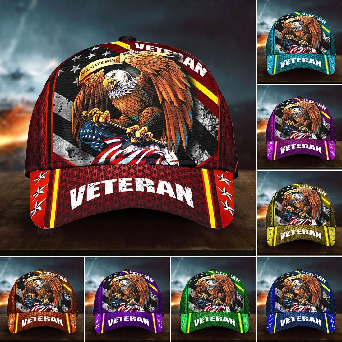 Premium Eagle U.S Veteran Cap 3D Multicolor