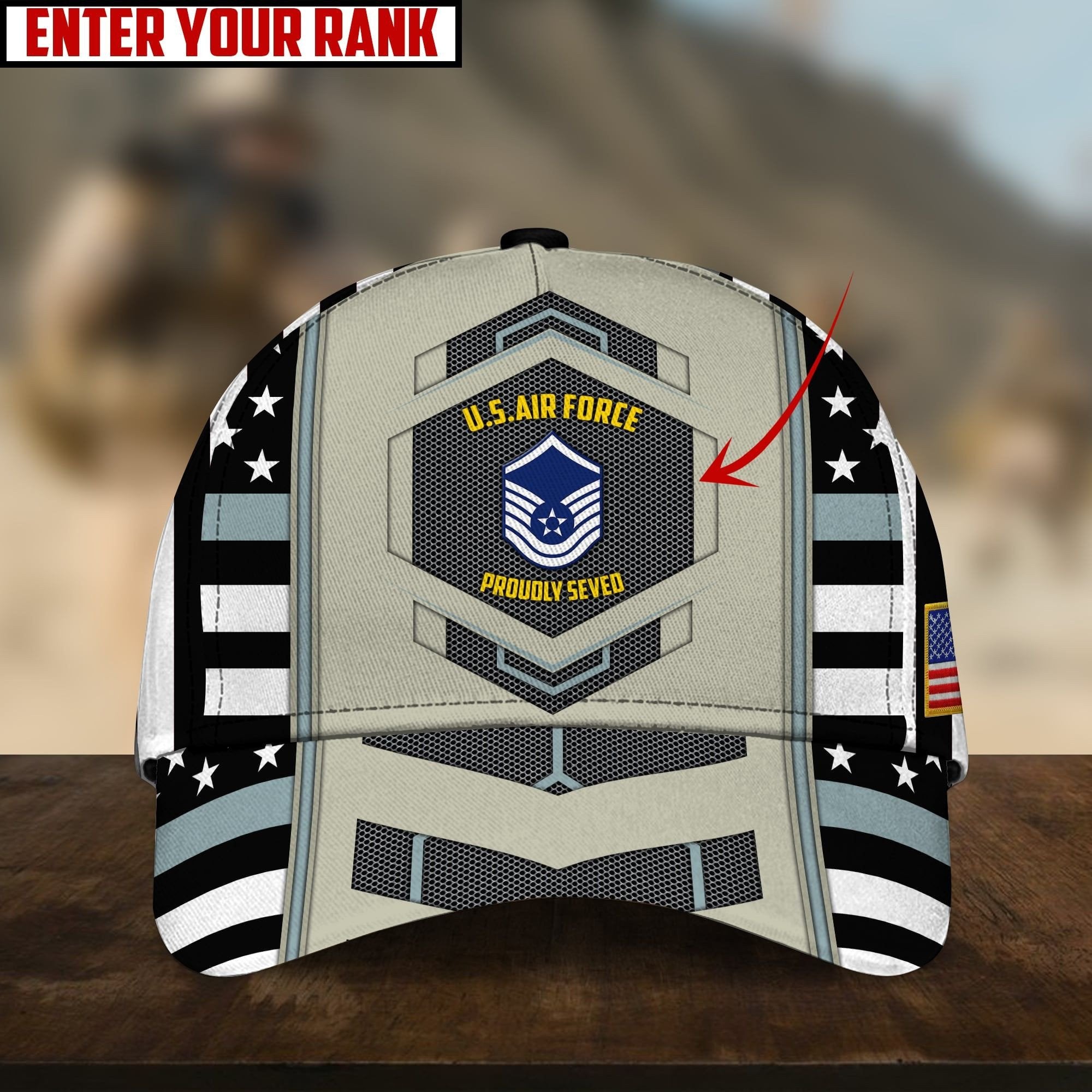 Personalized Unique U.S Veteran 3D Cap PVC281002