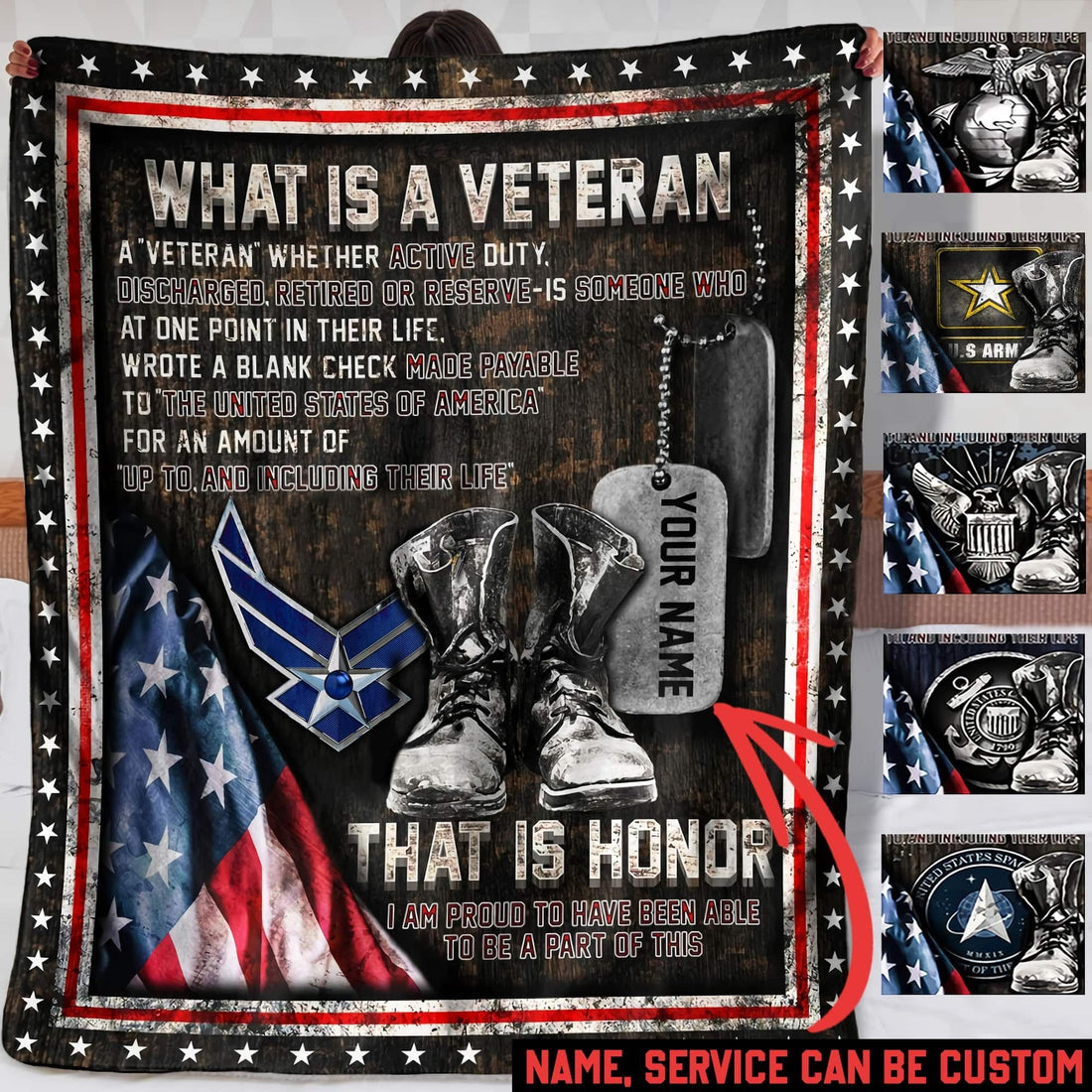 Personalized Unique U.S Veteran Bedding Set PVC281001