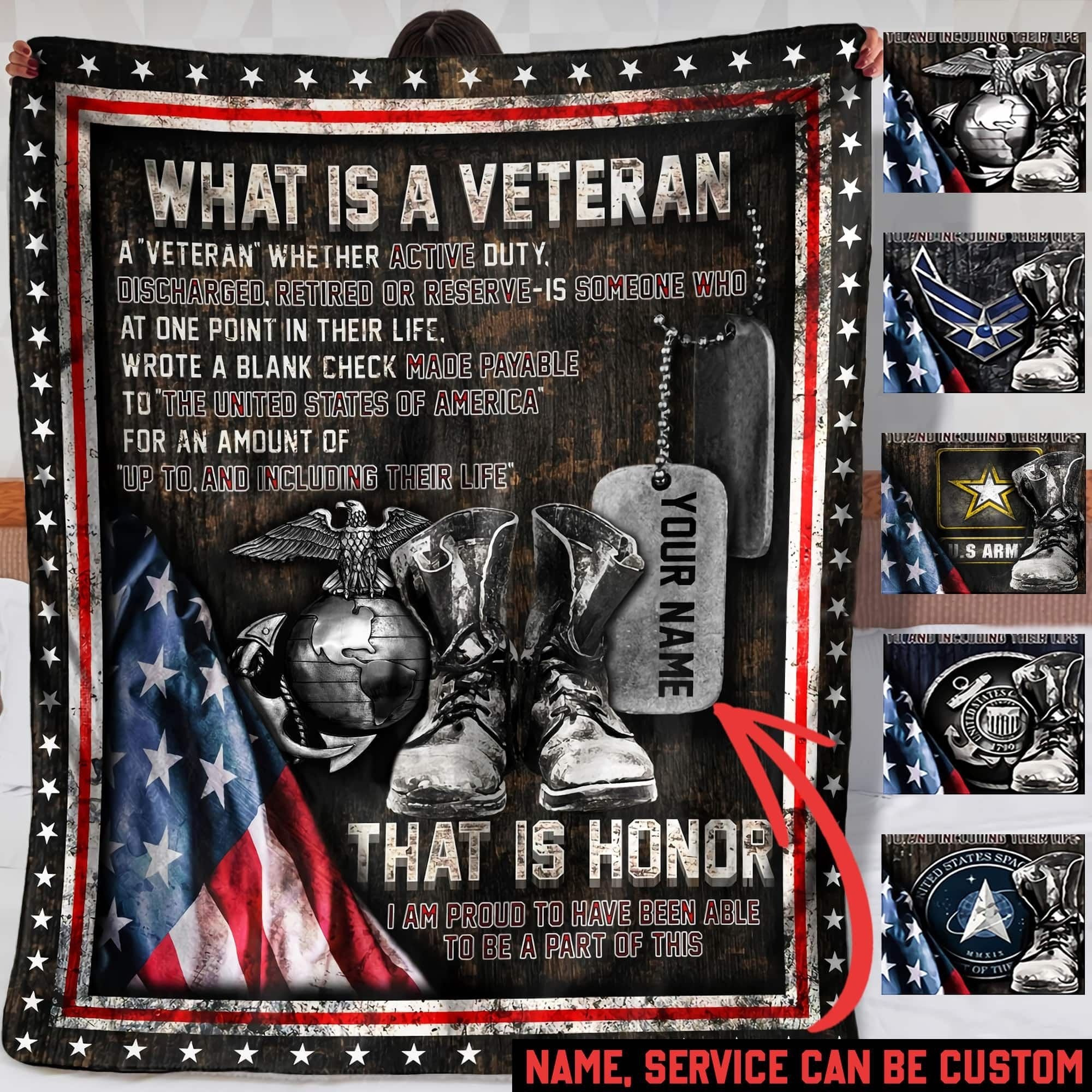 Personalized Unique U.S Veteran Bedding Set PVC281001