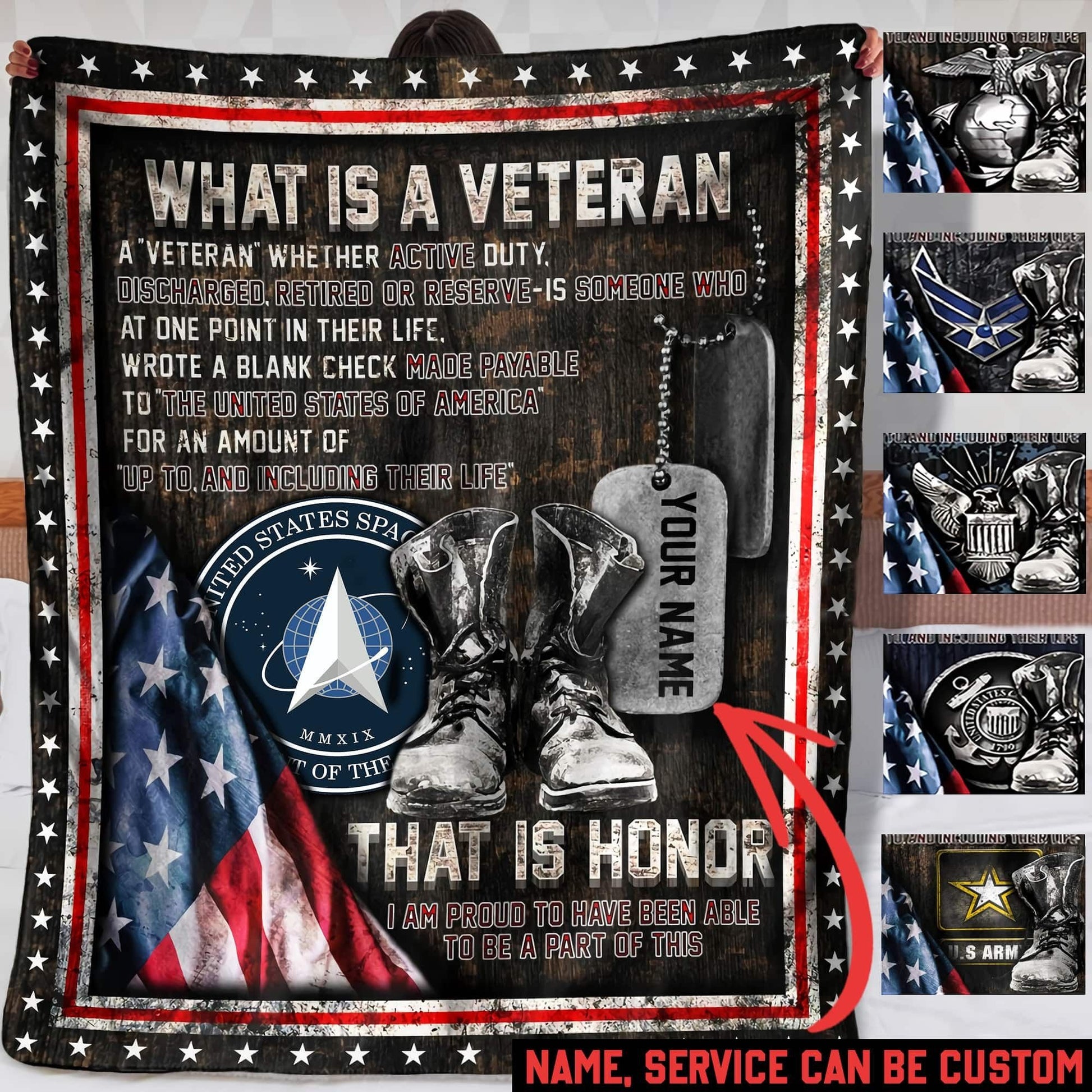 Personalized Unique U.S Veteran Bedding Set PVC281001