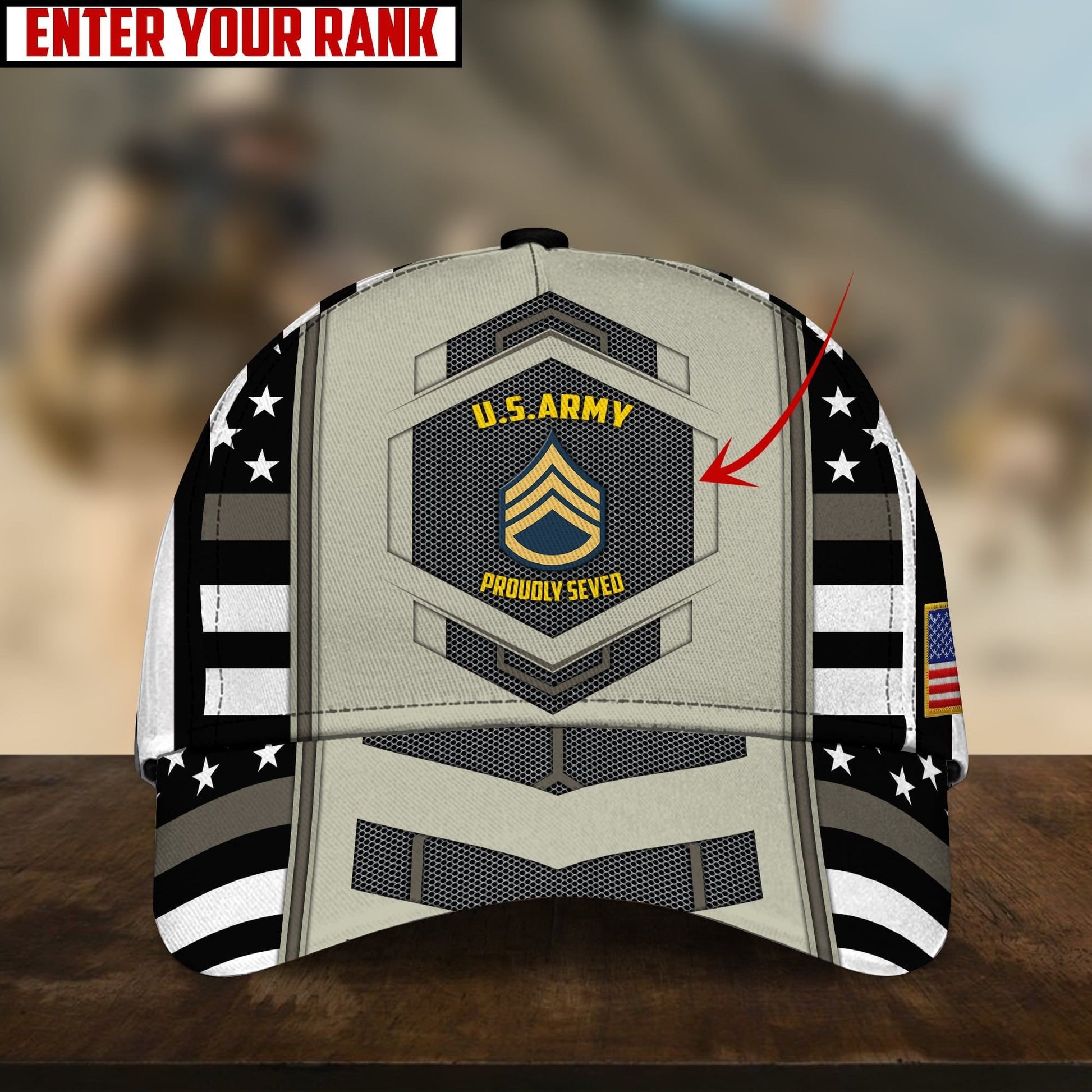 Personalized Unique U.S Veteran 3D Cap PVC281002