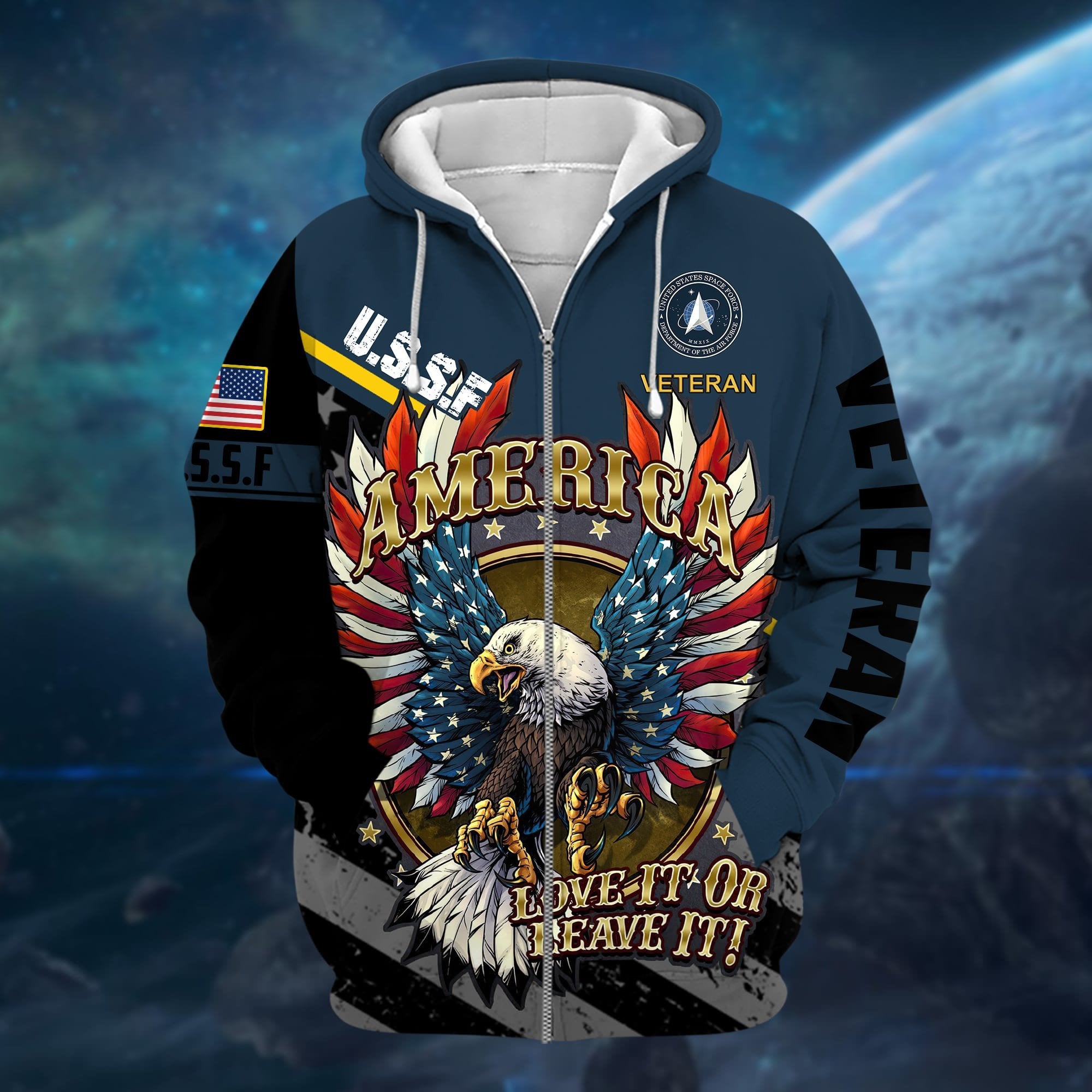 America-Love It Or Leaver It Zip Hoodie PVC041101