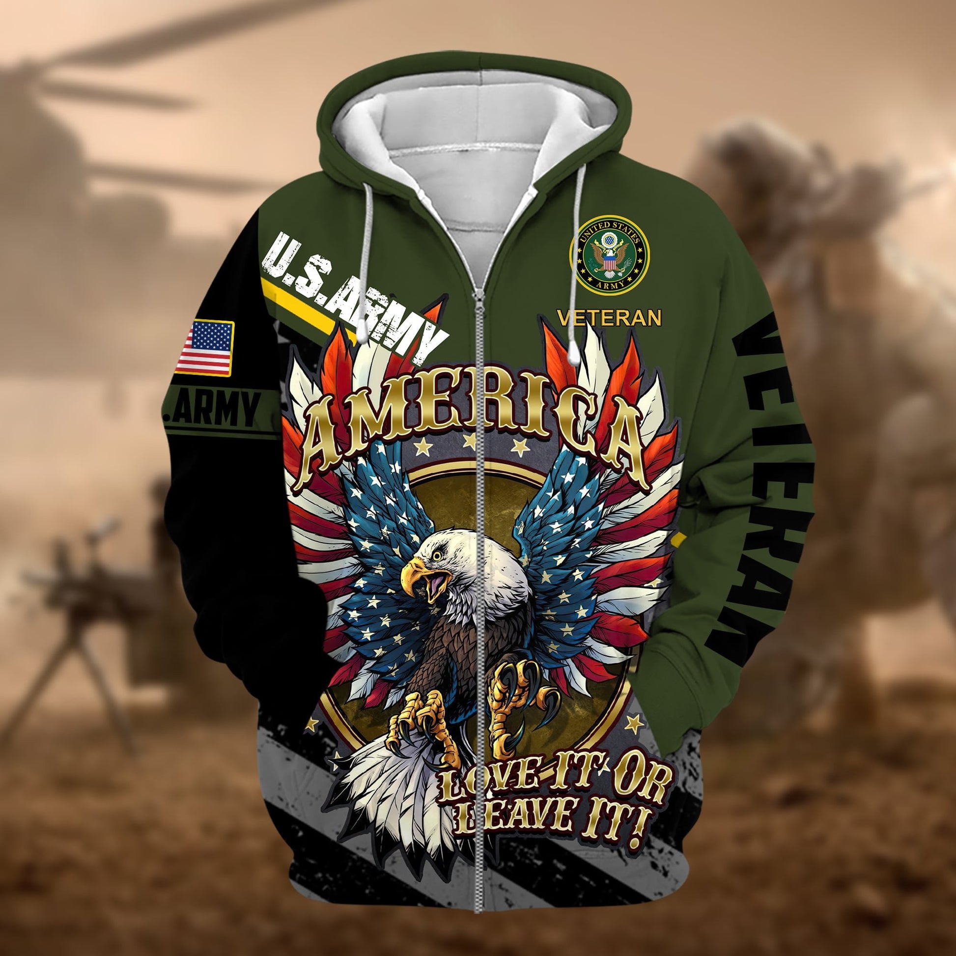 America-Love It Or Leaver It Zip Hoodie PVC041101