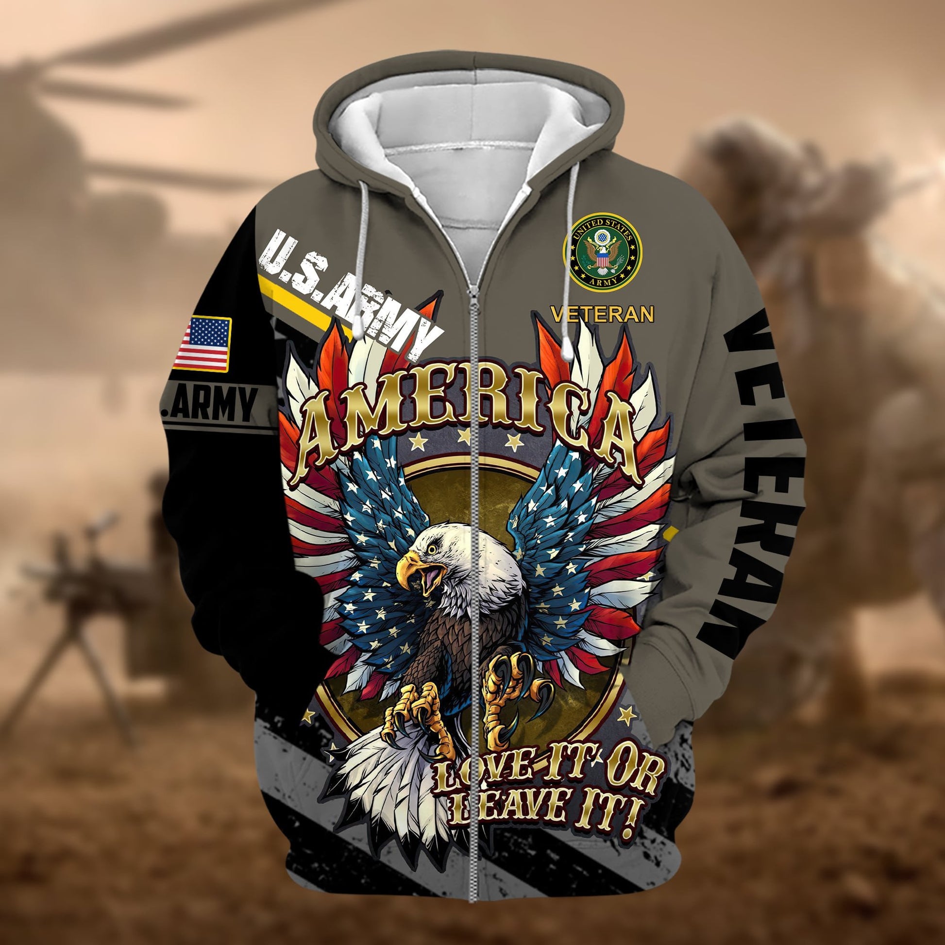 America-Love It Or Leaver It Zip Hoodie PVC041101