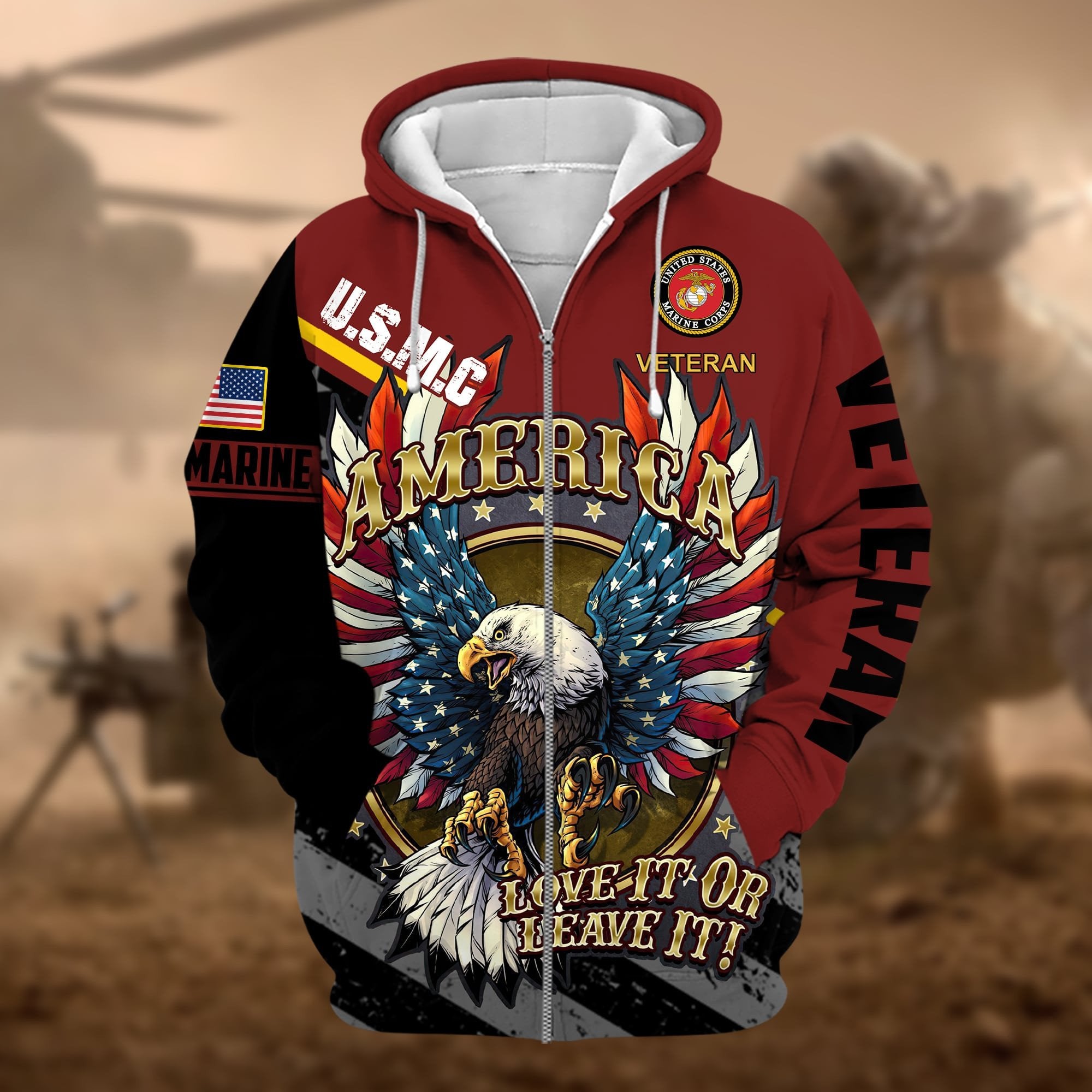 America-Love It Or Leaver It Zip Hoodie PVC041101