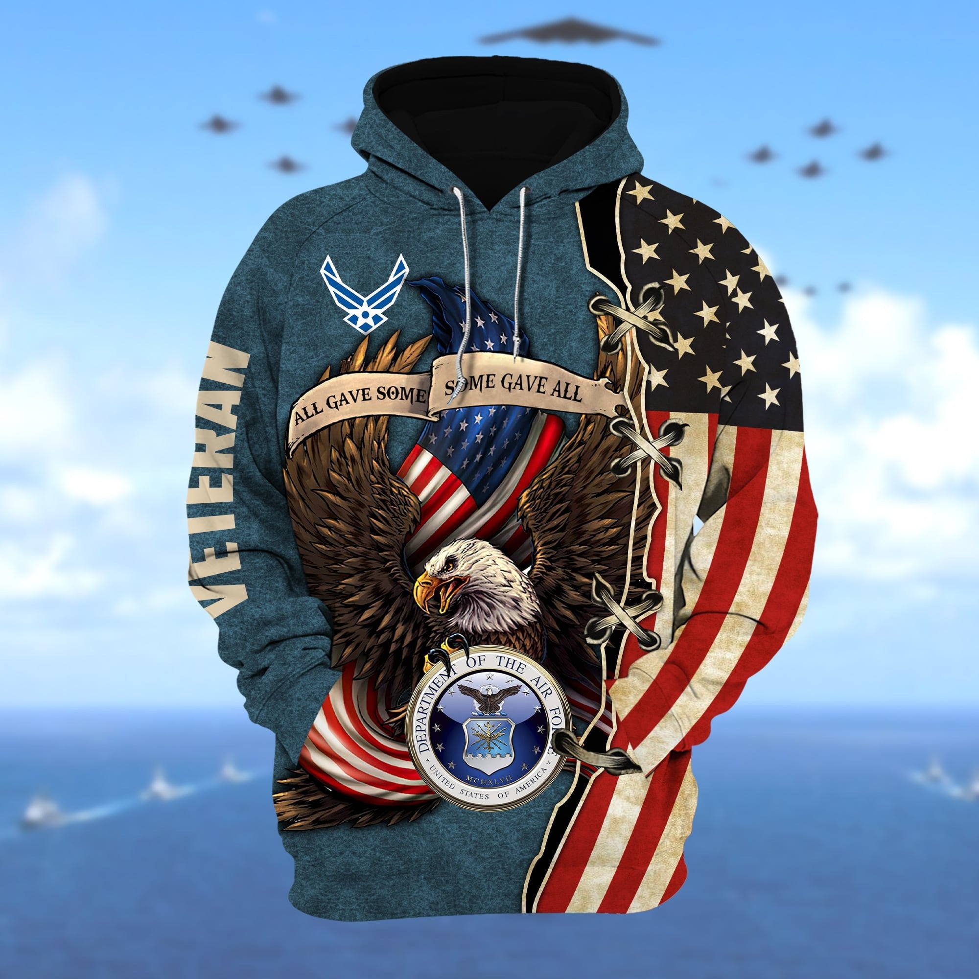 Premium Multiple US Military Services Veteran Hoodie PVC031101