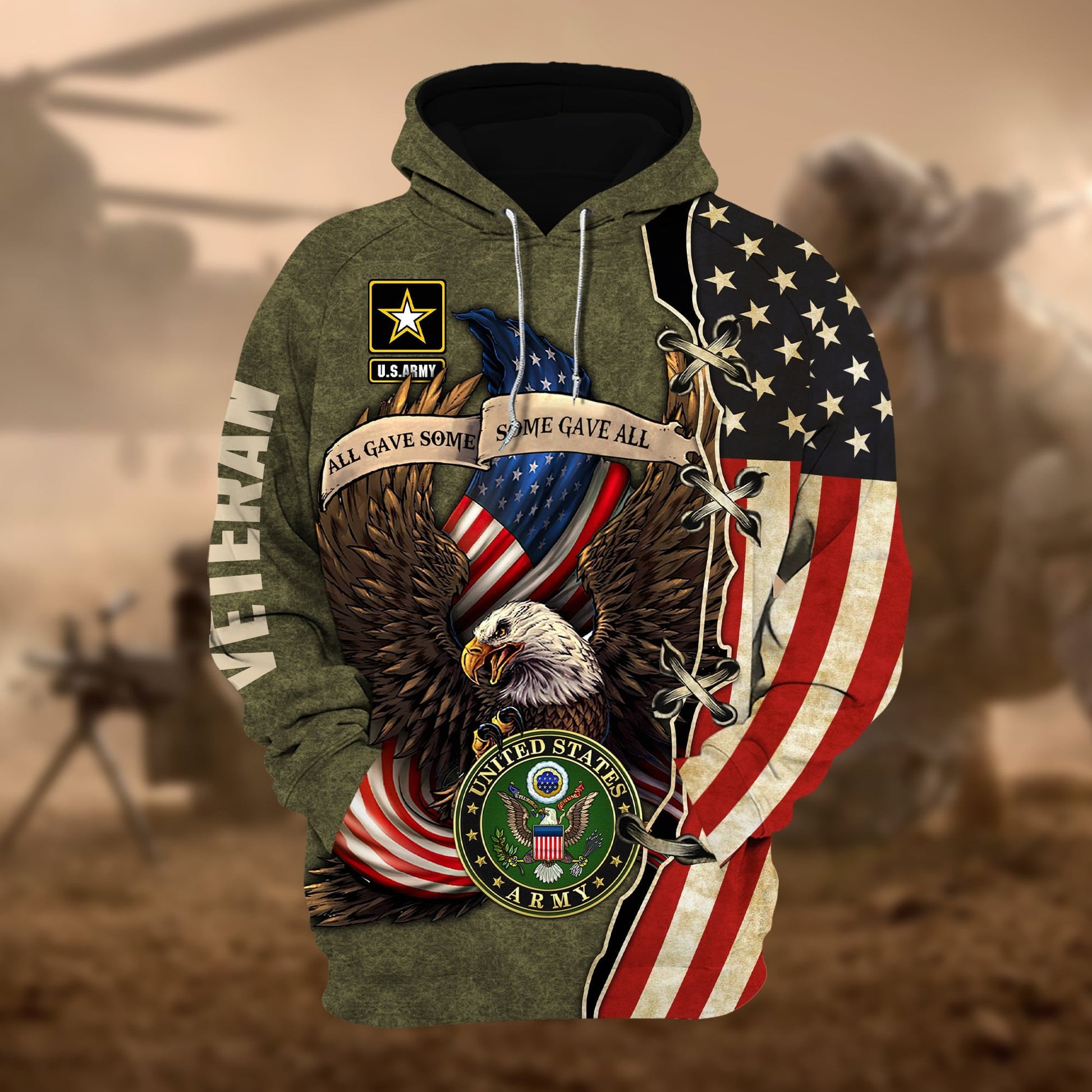 Premium Multiple US Military Services Veteran Hoodie PVC031101