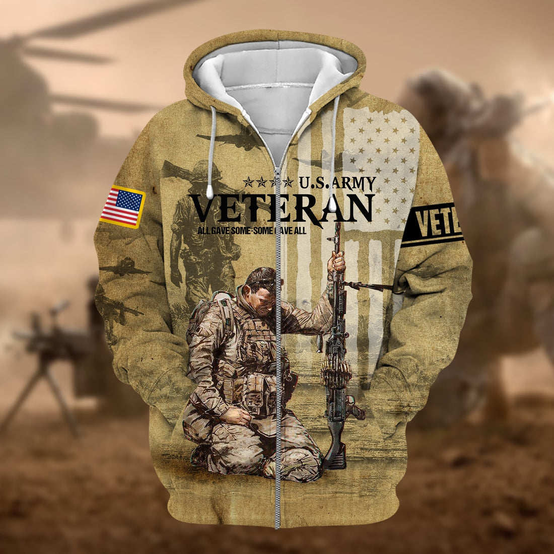 Unique U.S.ARMY Veteran zip hoodie PVC081104