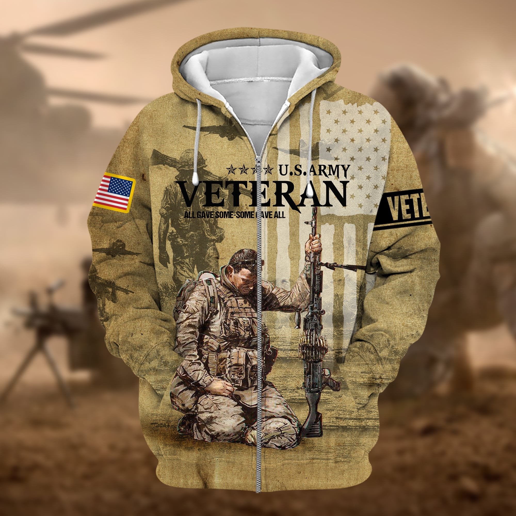 Unique U.S.ARMY Veteran zip hoodie PVC081104