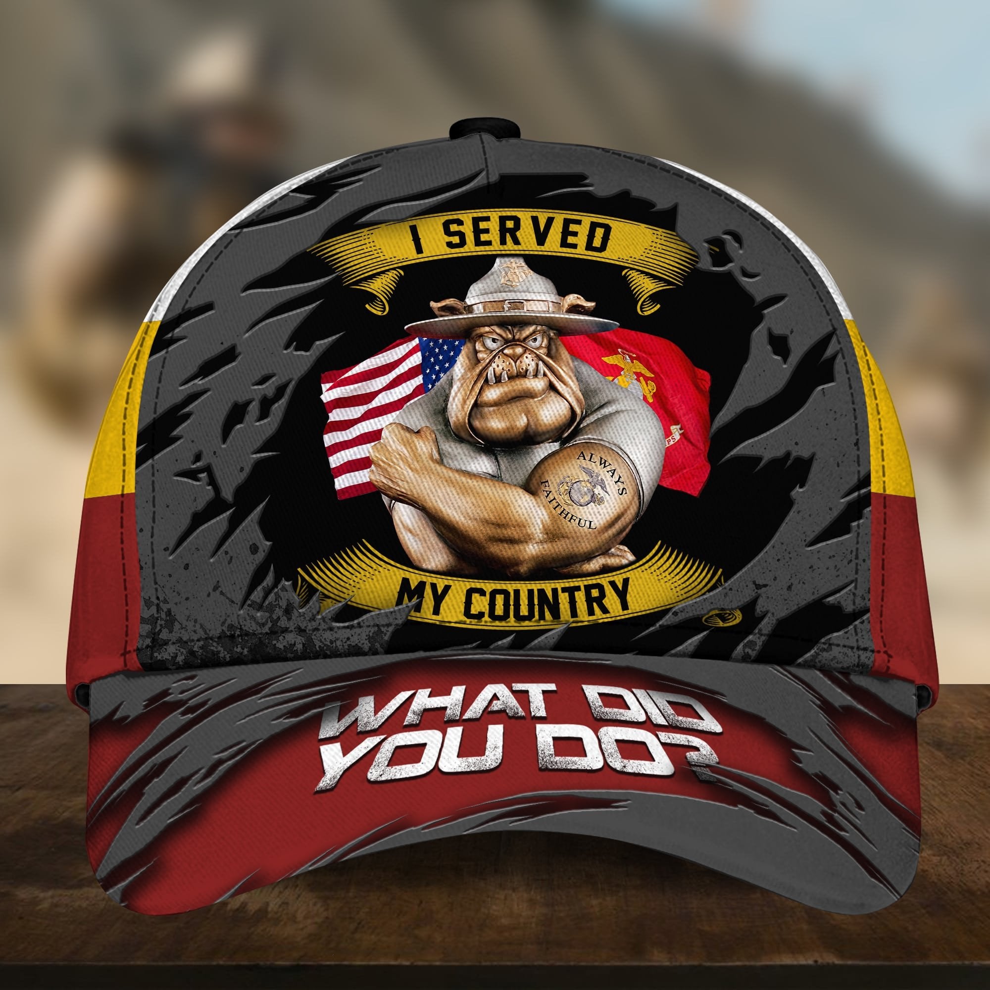 Unique Multiple US Military Services Veteran Cap PVC301001