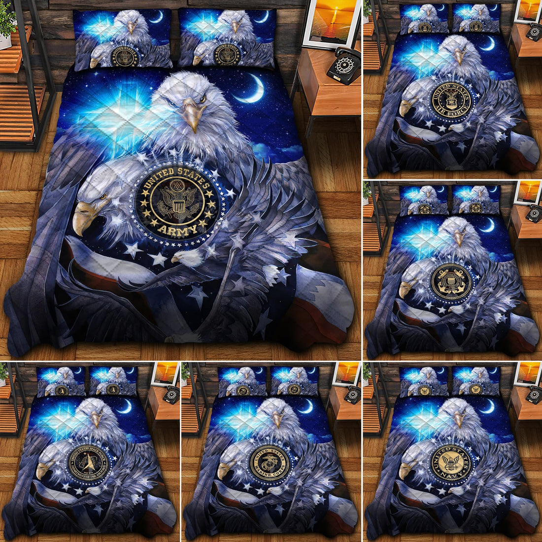 Premium Multiple US Military Services Veteran Bedding Set PVC091104