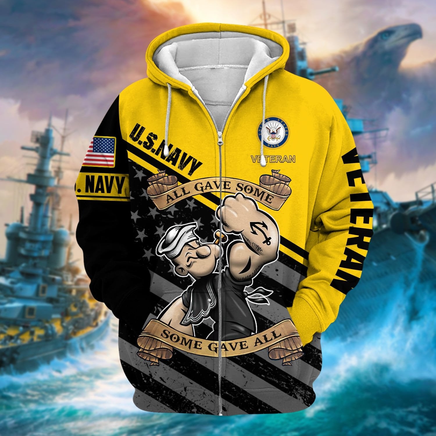 Premium U.S Navy Veteran Zip Hoodie PVC12110101