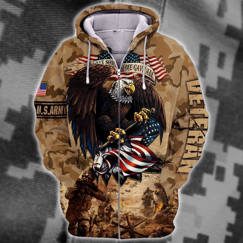 Unique U.S. Army Veteran Zip Hoodie XC6002