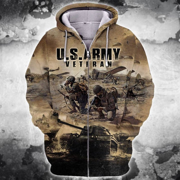 Unique U.S. Army Veteran Zip Hoodie XC6003