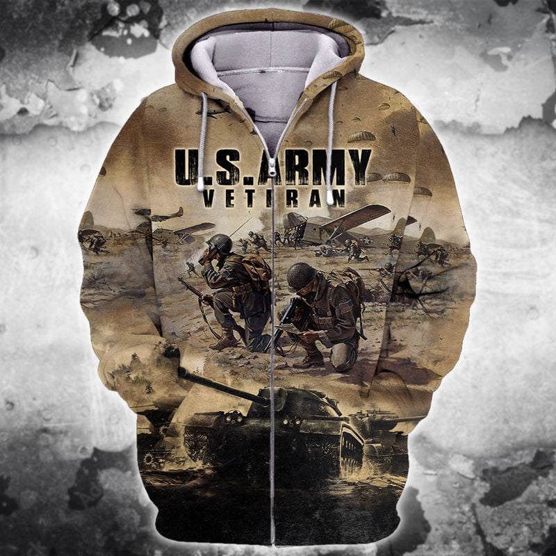Unique U.S. Army Veteran Zip Hoodie XC6003