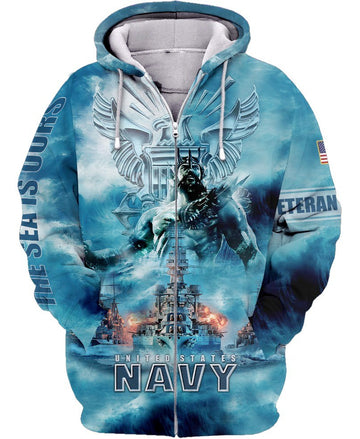 Unique The Sea Is Ours Zip Hoodie PVC231115