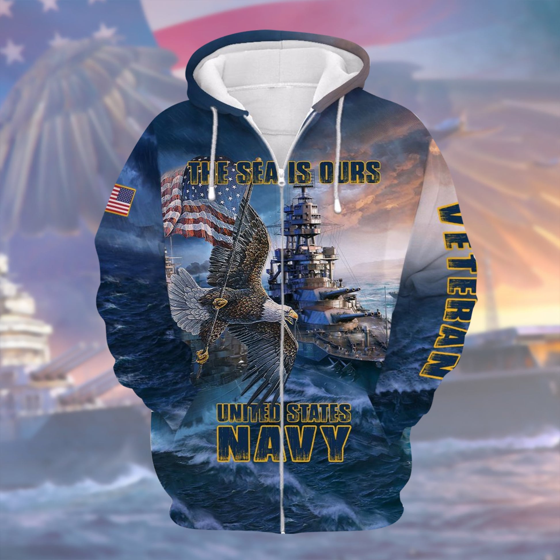 Premium U.S Navy Veteran Collection Zip Hoodie PVC291102