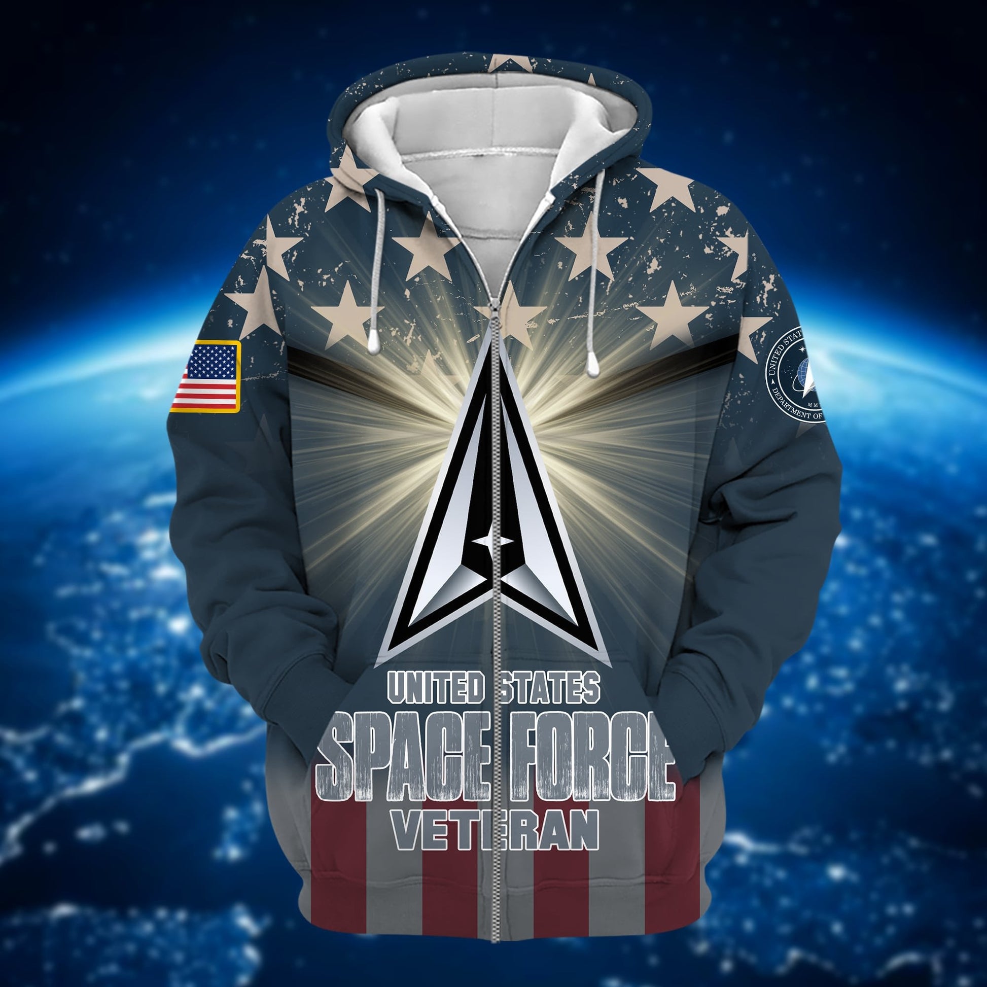 Premium Multiple US Military Services Veteran Zip Hoodie PVC261101