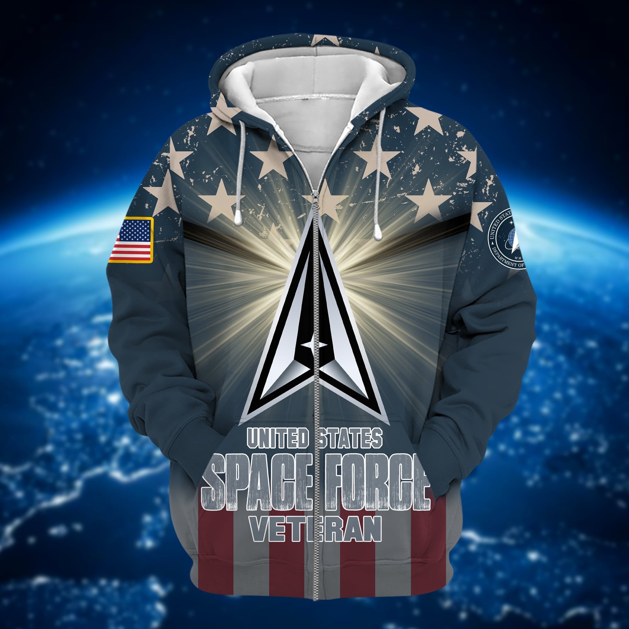 Premium Multiple US Military Services Veteran Zip Hoodie PVC261101