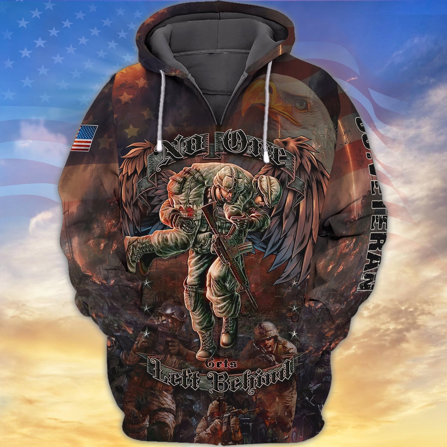 Unique No One Get Left Behind Zip Hoodie PVC191010