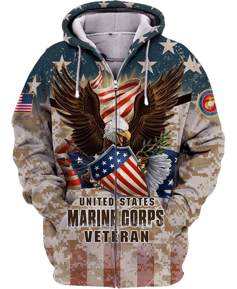 Premium Multiple US Military Services Veteran Zip Hoodie PVC221111